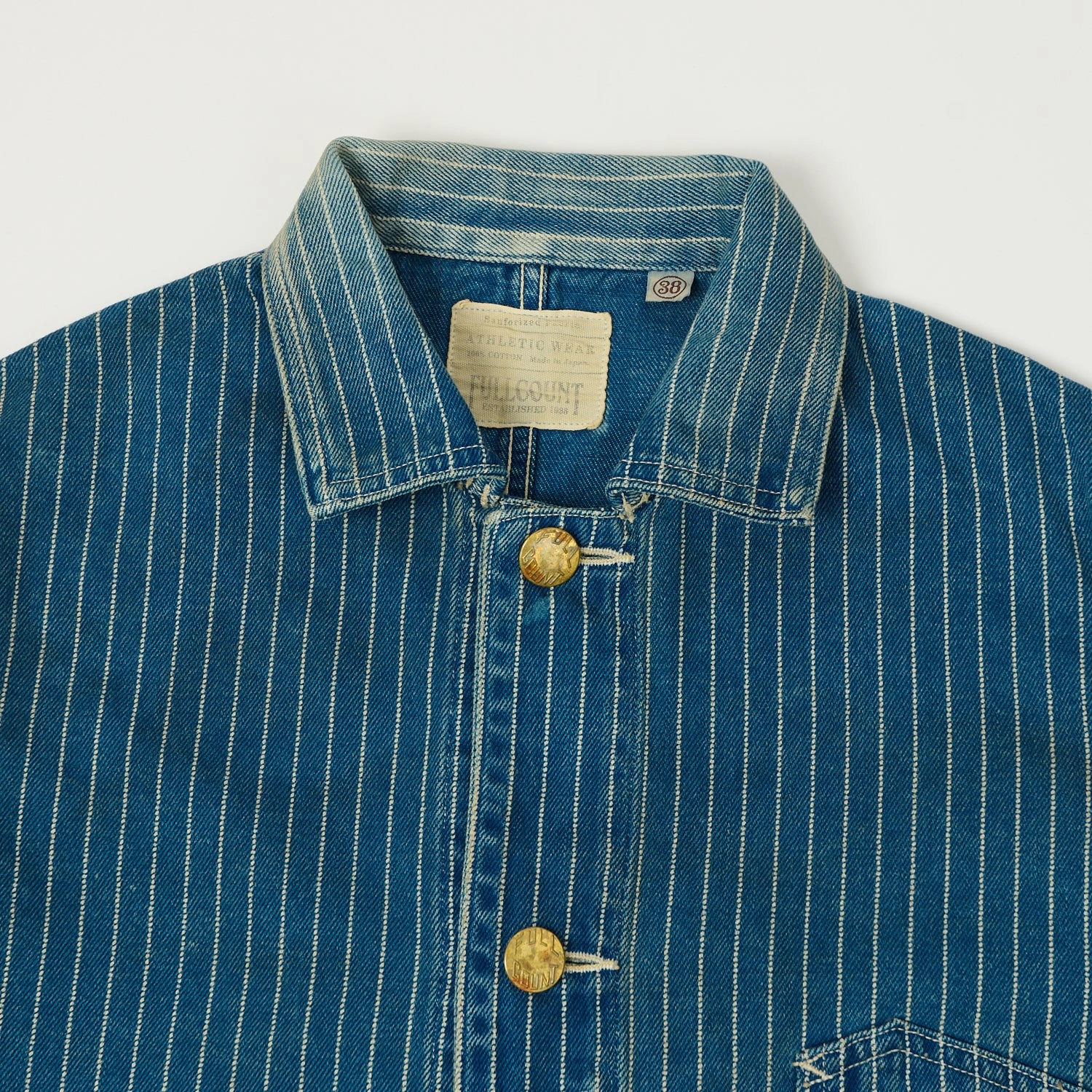 Full Count 2015 Indigo Wabash Chore Jacket - Heavy Wash