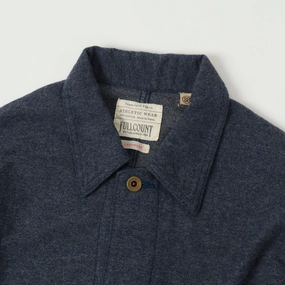 Full Count 2015 Wool/Cashmere Lightweight Overshirt - Navy