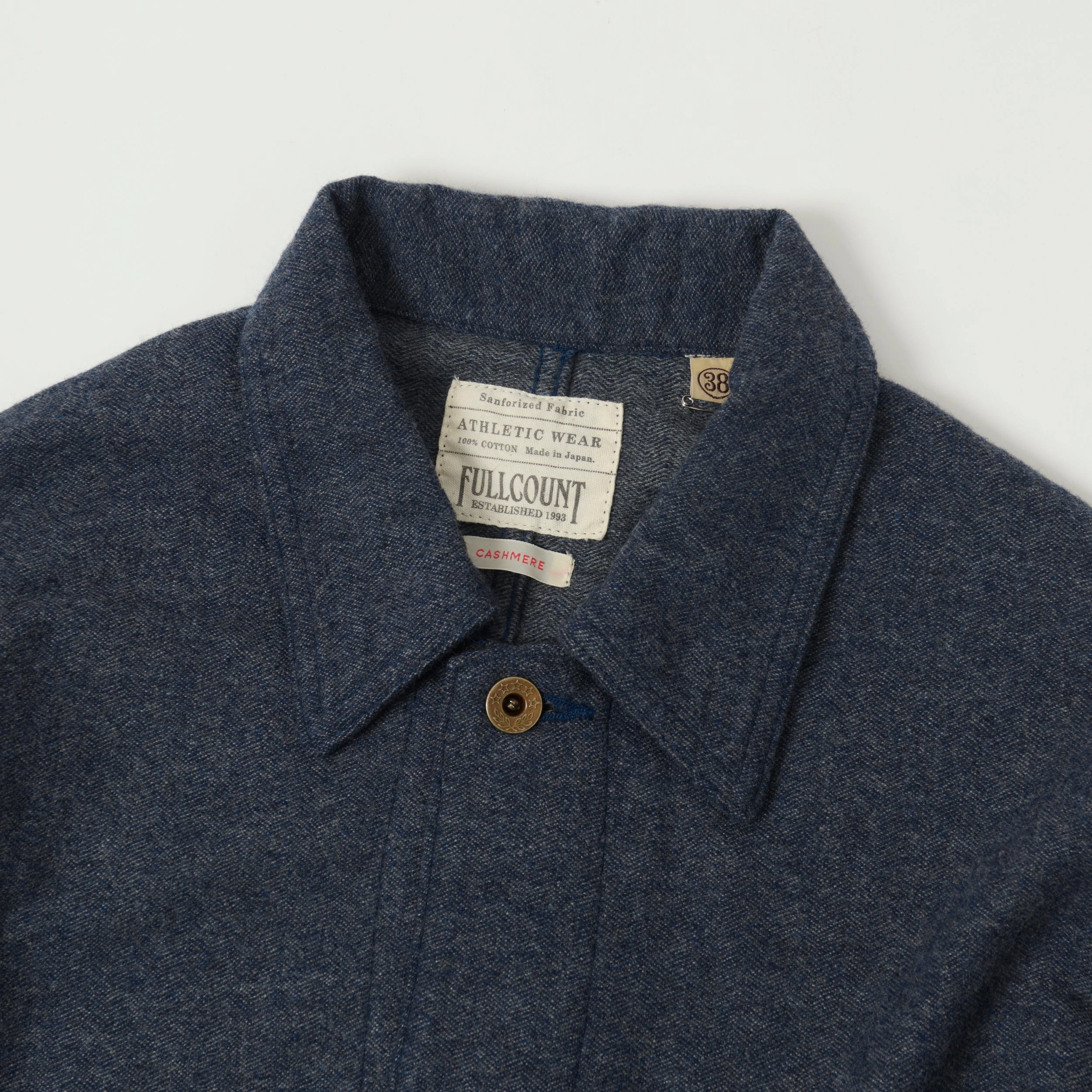 Full Count 2015 Wool/Cashmere Lightweight Overshirt - Navy