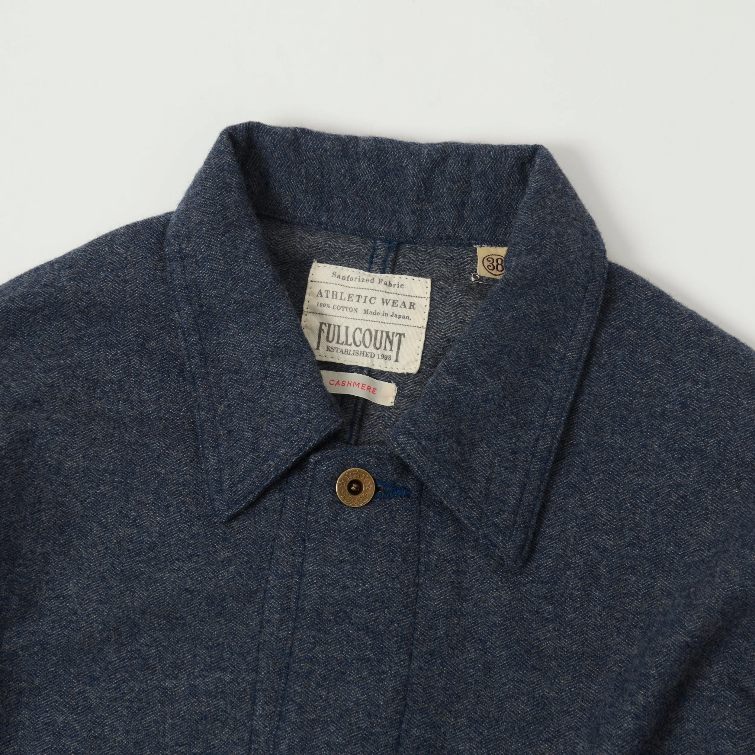 Full Count 2015 Wool/Cashmere Lightweight Overshirt - Navy
