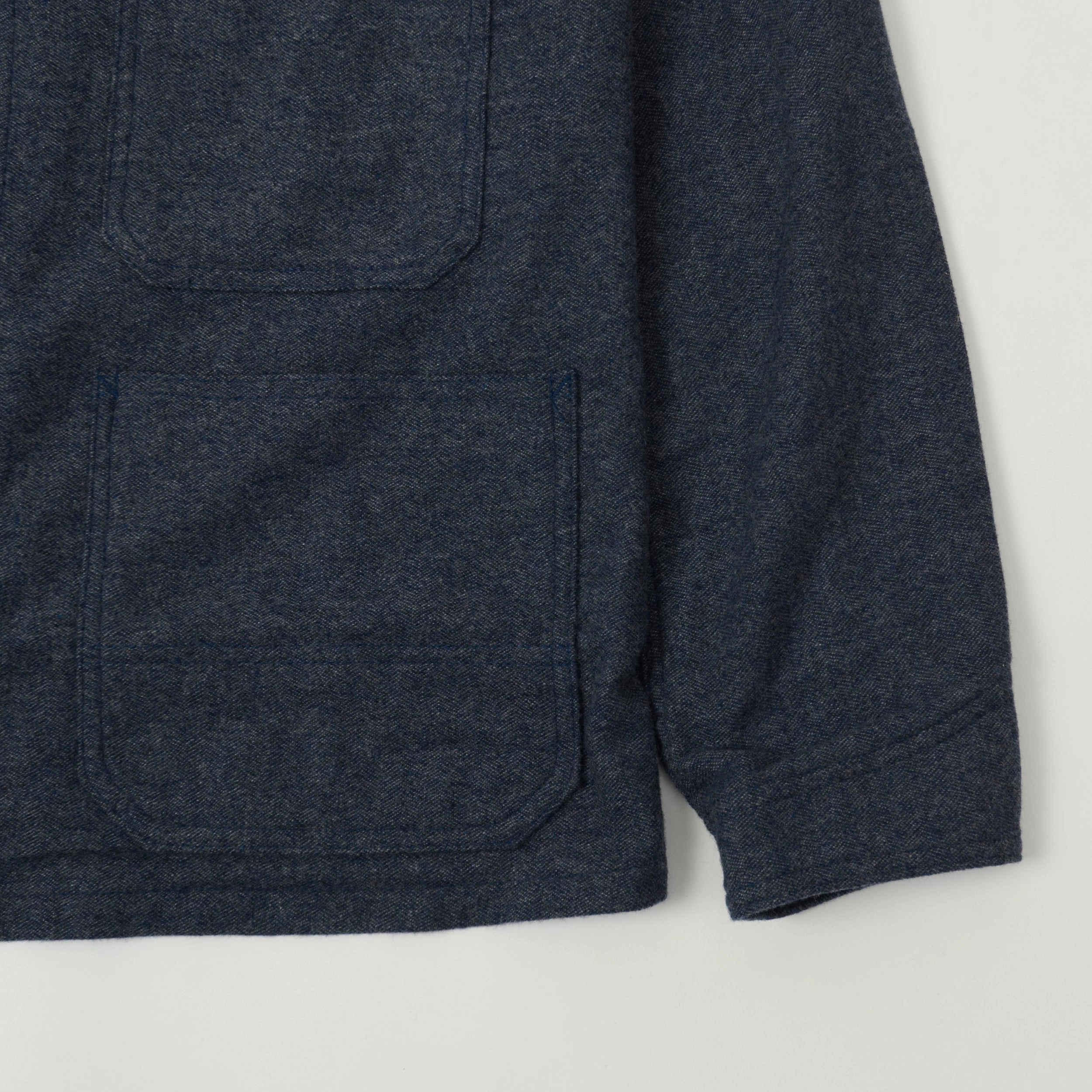 Full Count 2015 Wool/Cashmere Lightweight Overshirt - Navy