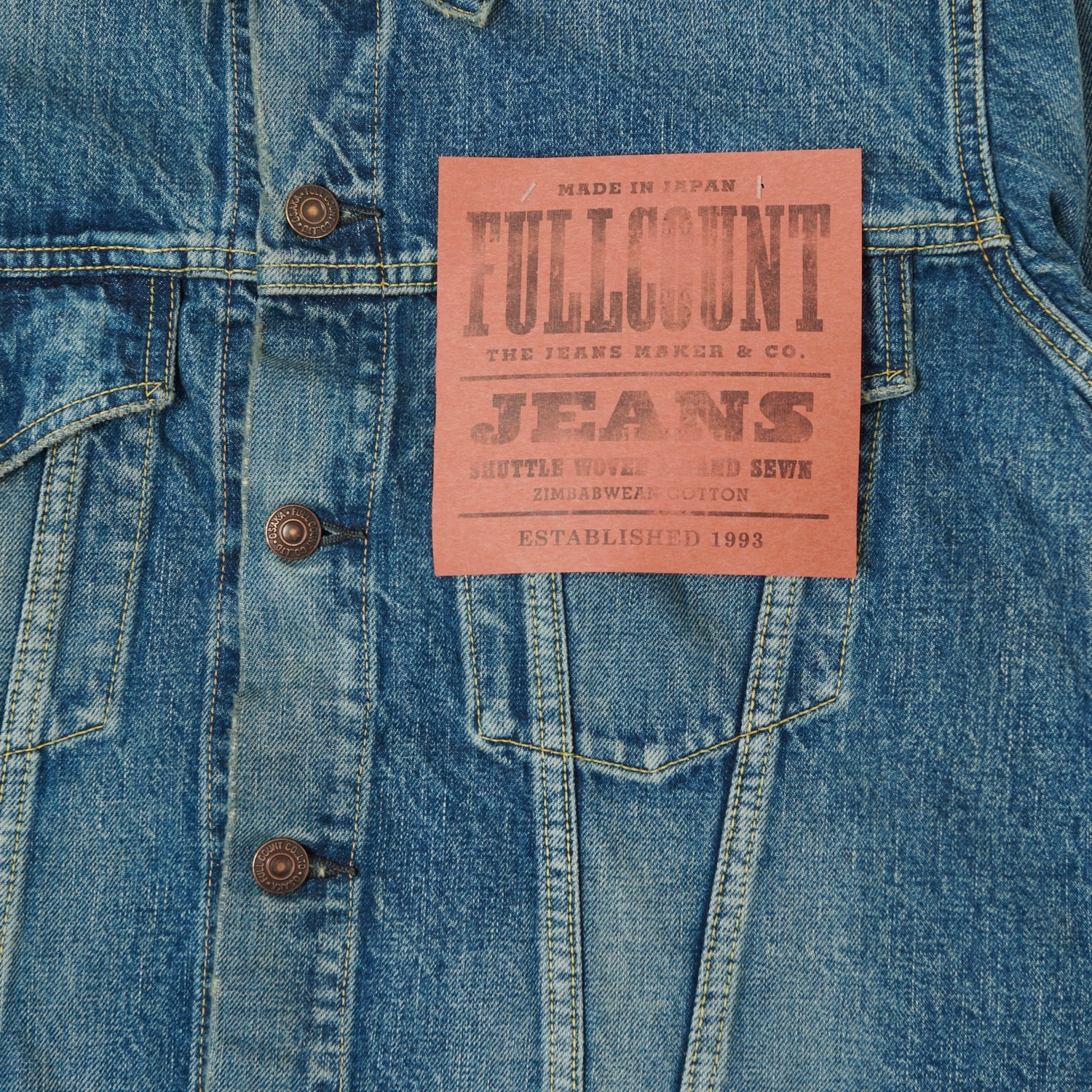 Full Count 2101 13.75oz Type III Denim Jacket - 'Dartford' Wash