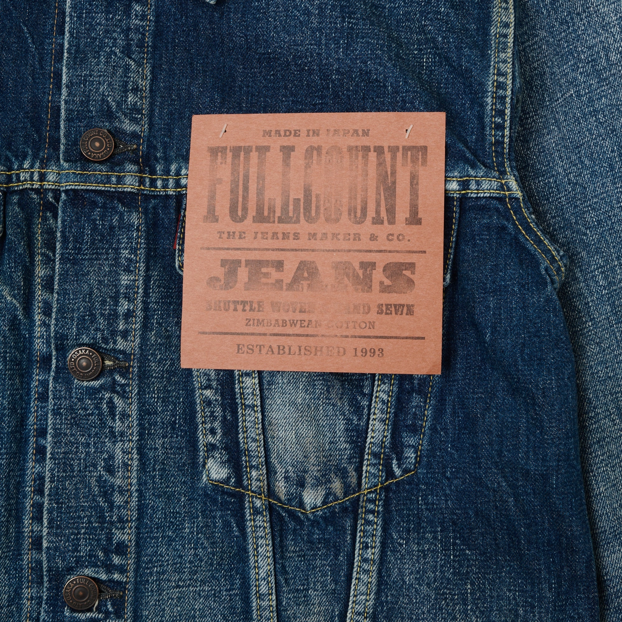 Full Count 2101 13.75oz Type III Denim Jacket - 'More Than Real' Wash