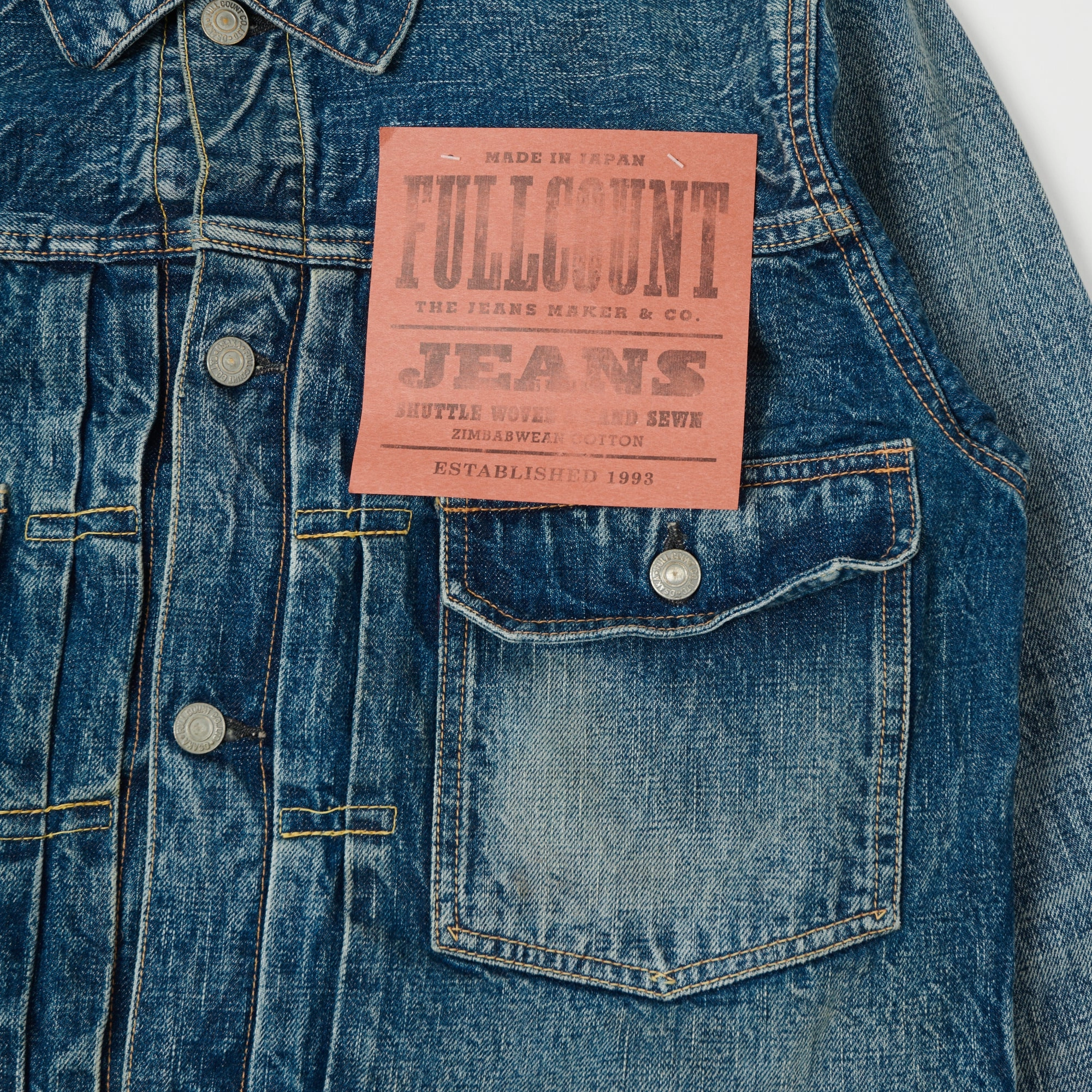 Full Count 2102 13.75oz Type II Denim Jacket - 'More Than Real' Wash