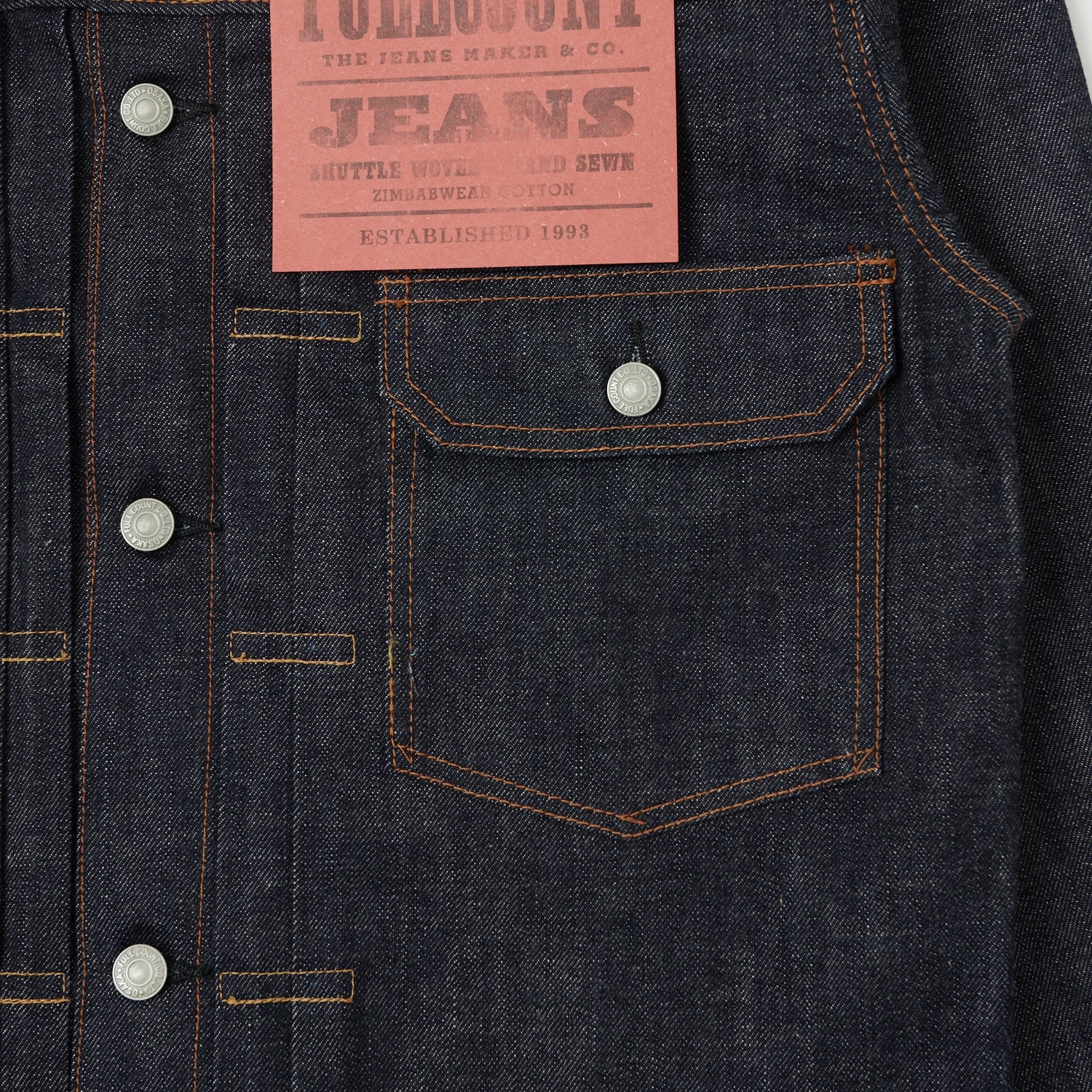 Full Count 2102 13.75oz Type II Denim Jacket - Raw
