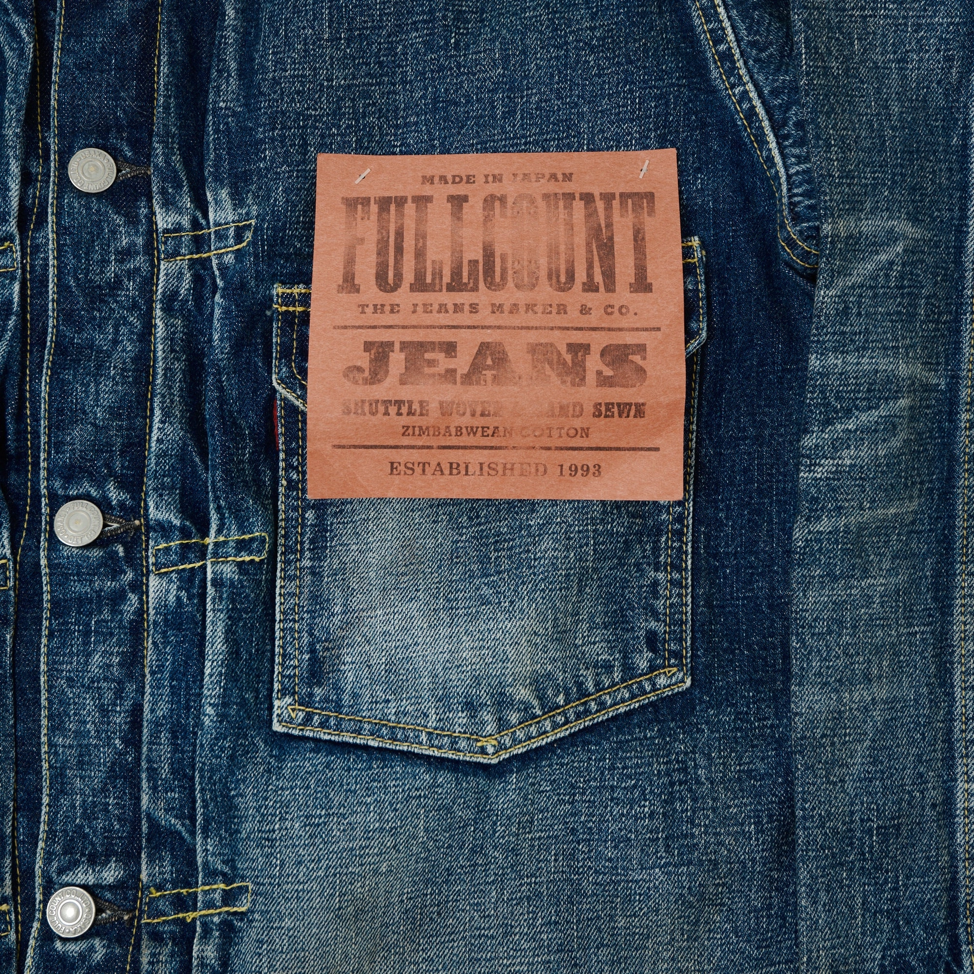 Full Count 2107 13.75oz Type I Denim Jacket - 'More Than Real' Wash