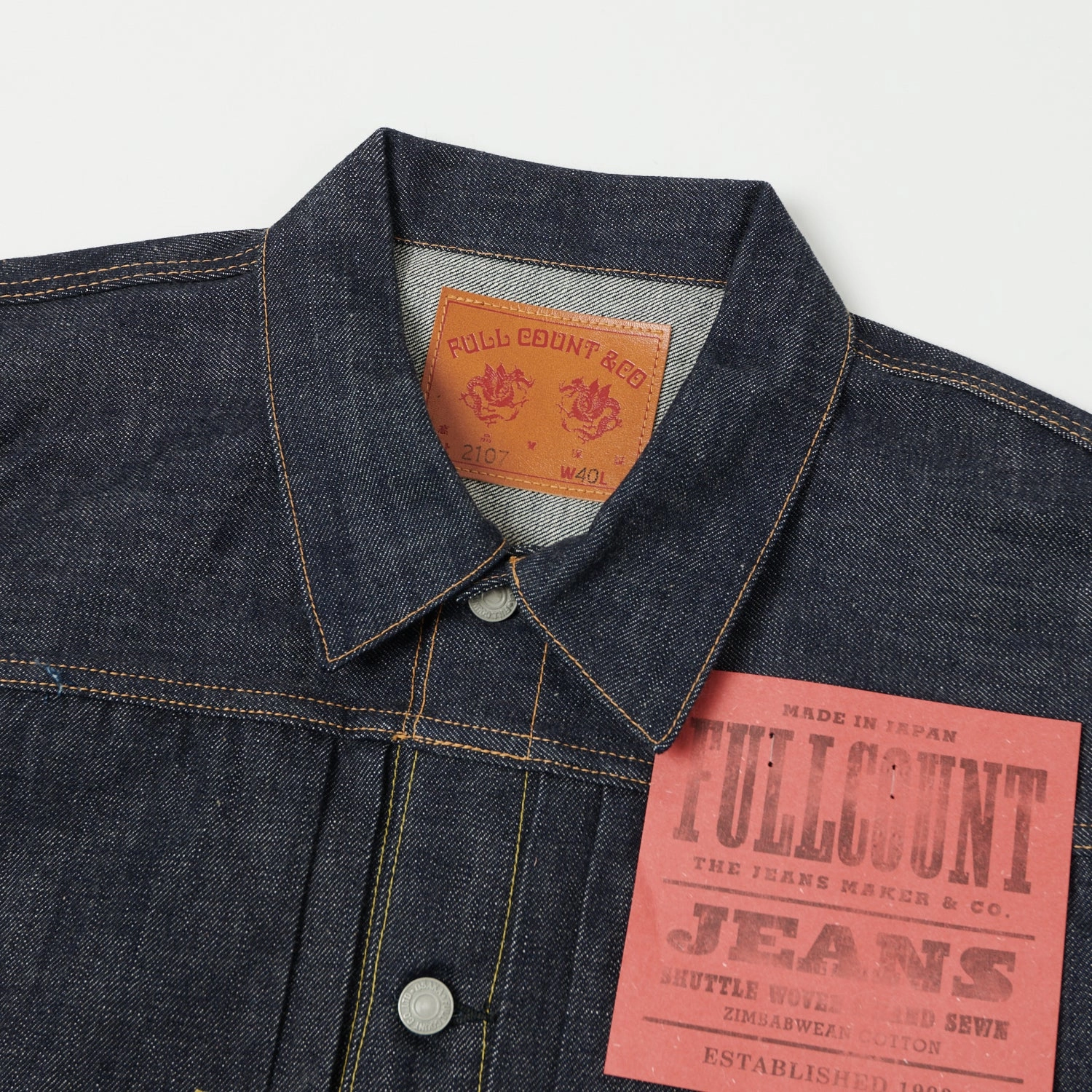 Full Count 2107 13.75oz Type I Denim Jacket - Raw
