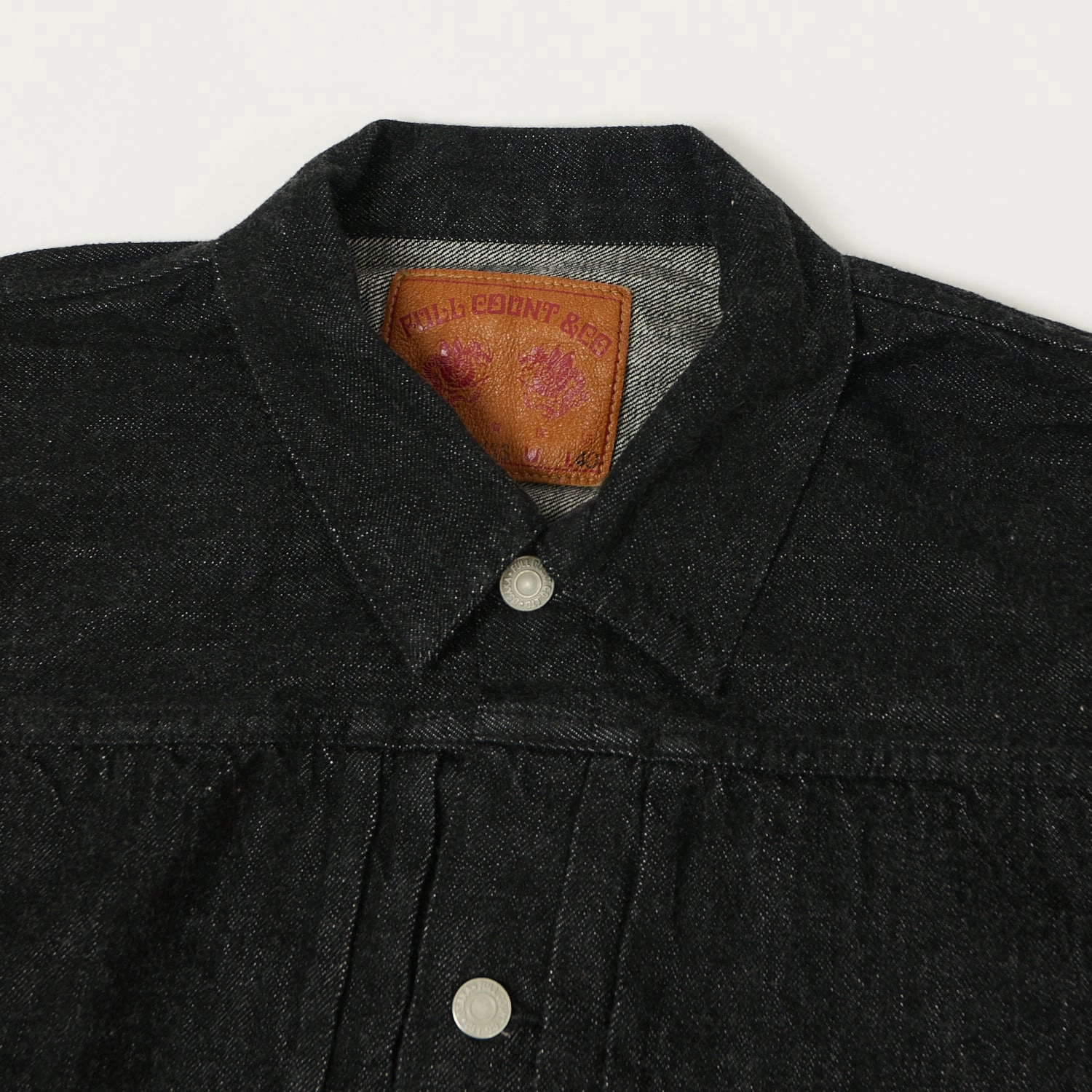 Full Count 2107SS 'Super Smooth' 11.5oz Type I Denim Jacket - Black One Wash