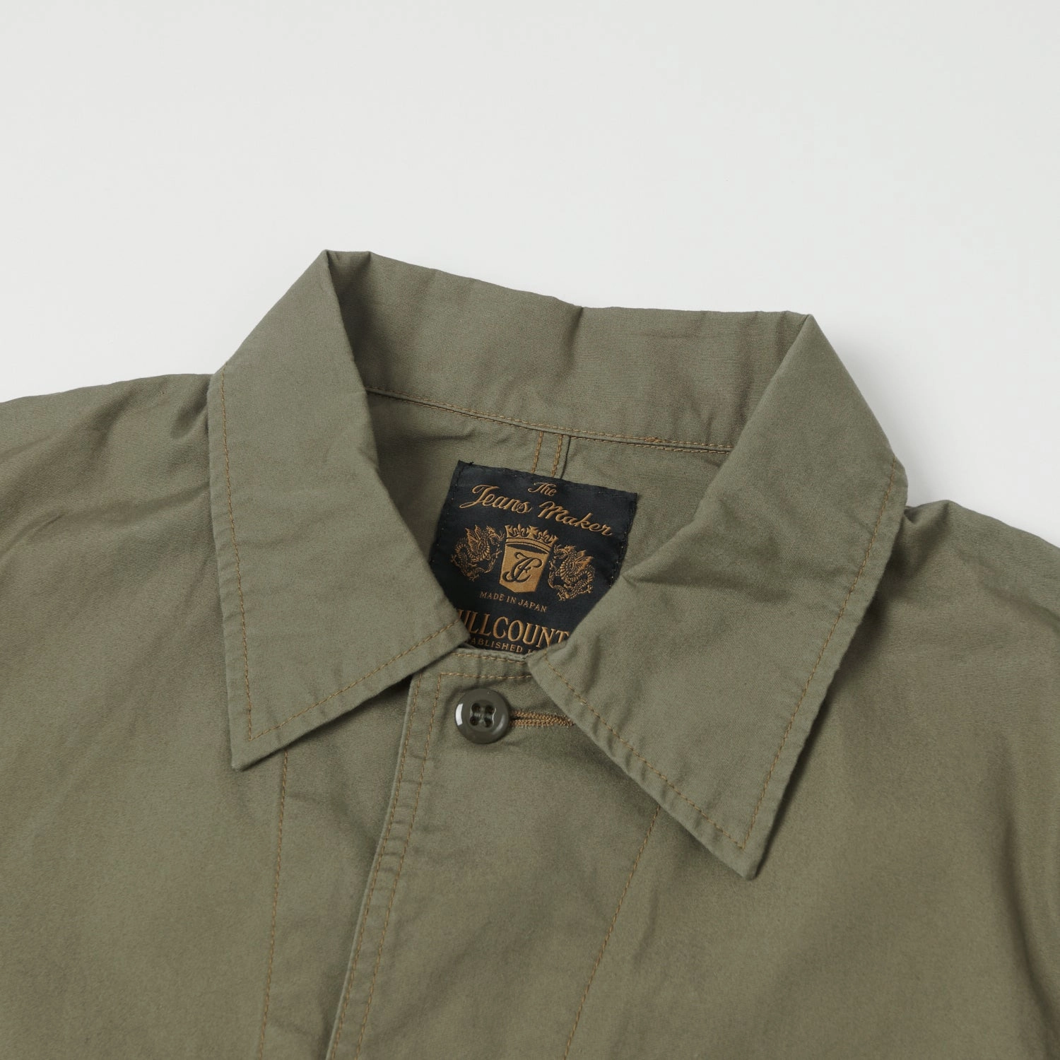 Full Count 2888 Poplin Atelier Coat - Ash Green