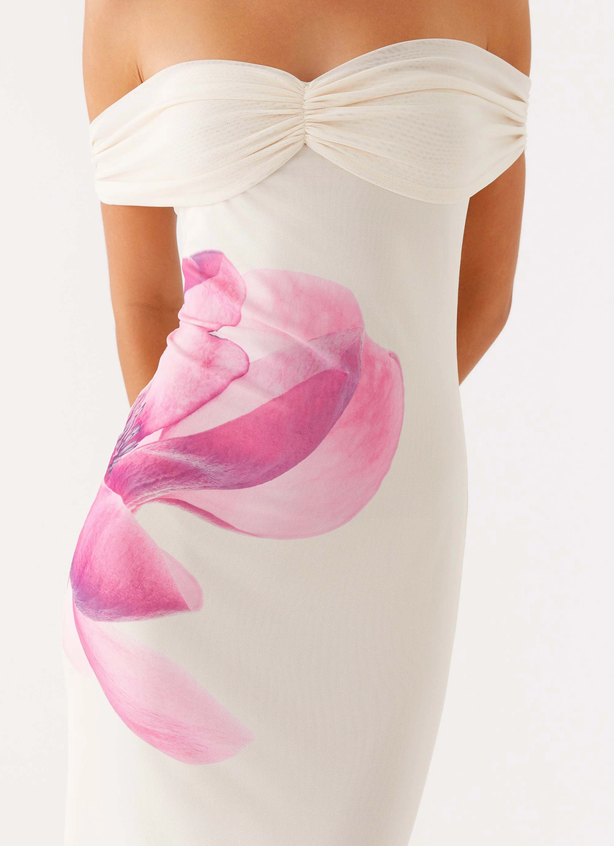 Madeira Maxi Dress - Ivory Glossy-Finish Sage Glow