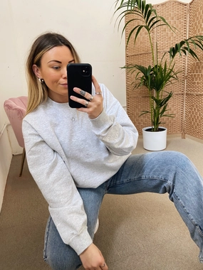 Functional Warmth Kai Personalised Round Neck Star Sweater / Grey Beach club style Kai Personalised Round Neck Star Sweater / Grey