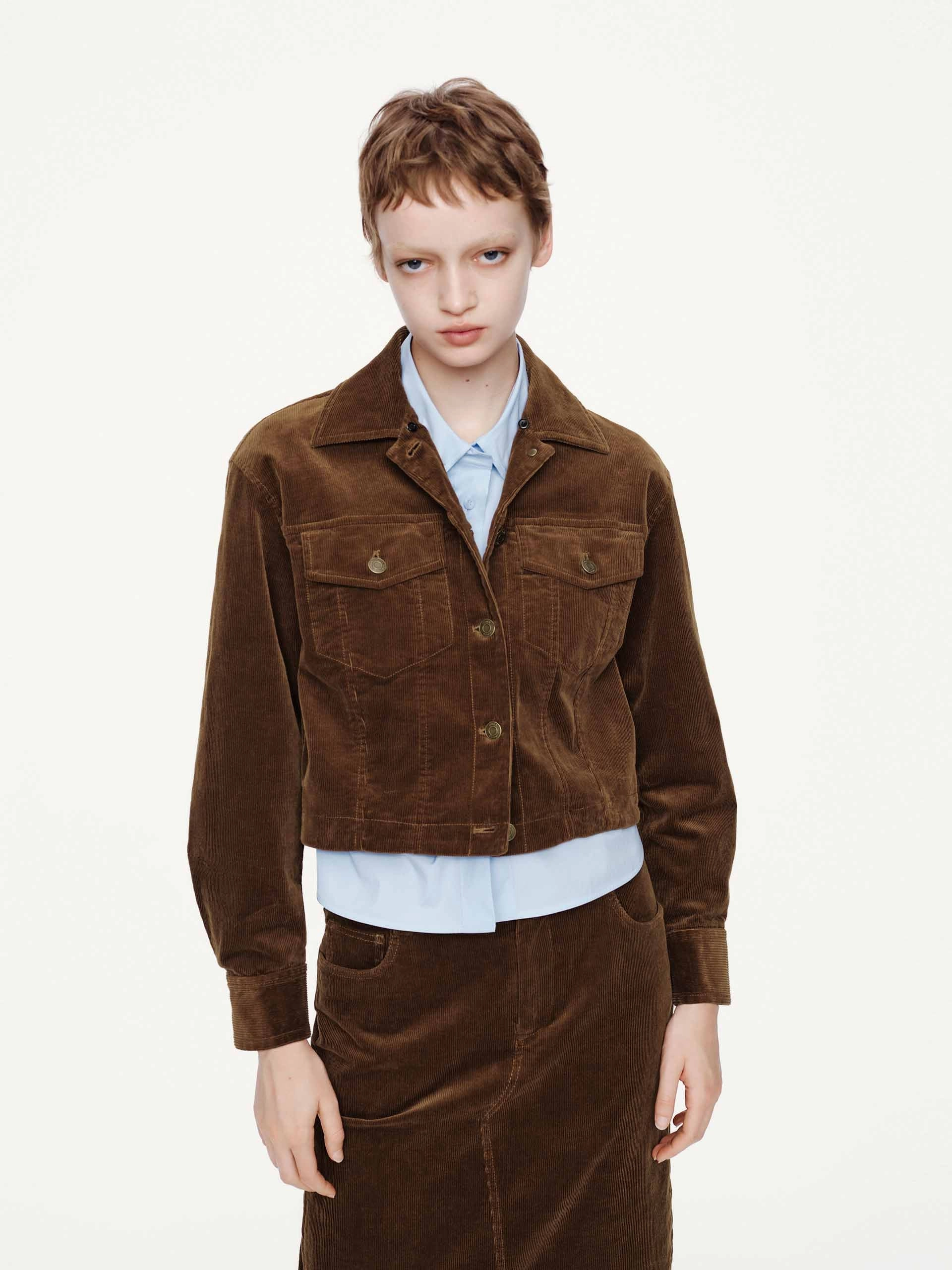 Fur Collar Corduroy Jacket