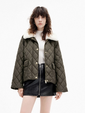 Fuzzy Collar Cropped Down Jacket Fuzzy Collar Cropped Down Jacket