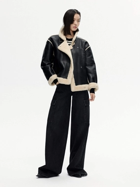 Fuzzy Trimmed PU Jacket Fuzzy Trimmed PU Jacket