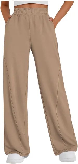 FZVYD Women's Wide Leg Sweatpants Baggy Straight Leg Lounge Pants Fall Outfits Athletic Joggers Casual Trousers with Pockets