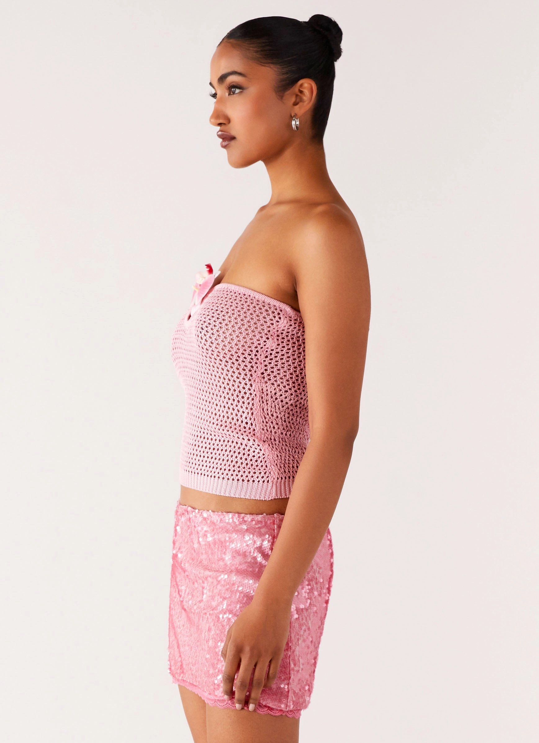 Galia Crochet Top - Pink Comfy Layer