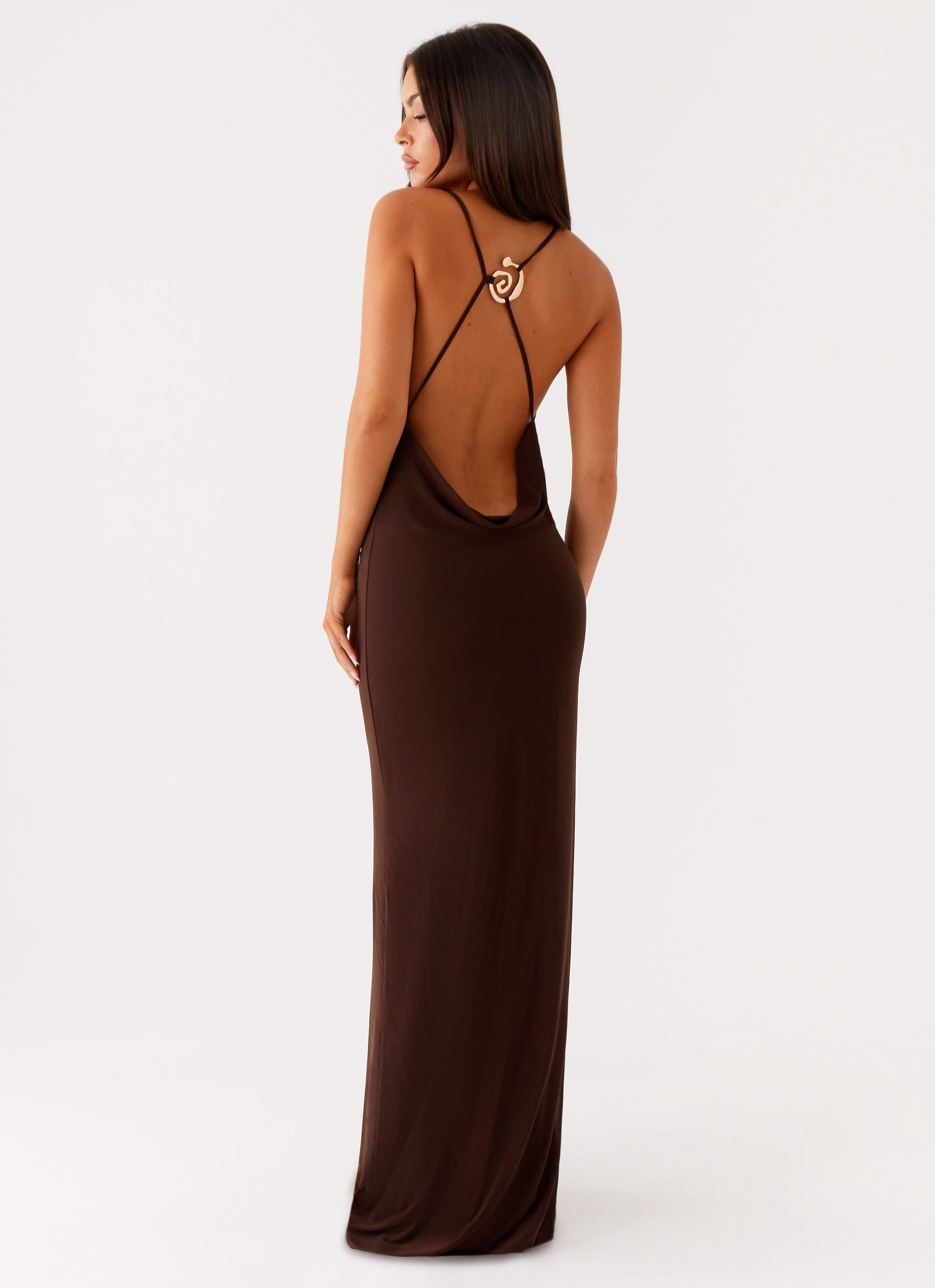 Cotton Skin Graceful Ease Game Player Maxi Dress - Chocolate