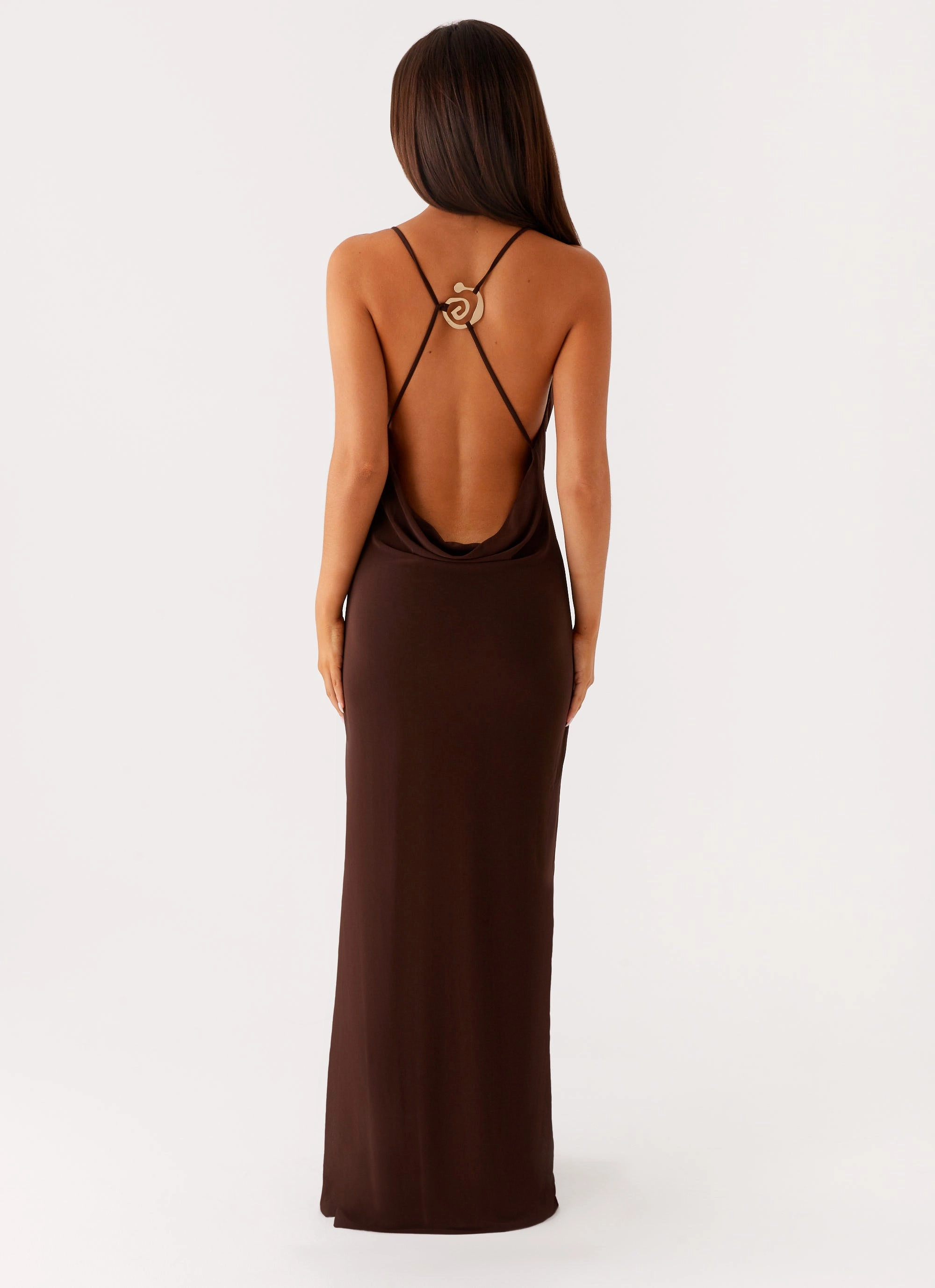 Olive Tone Game Player Maxi Dress - Chocolate