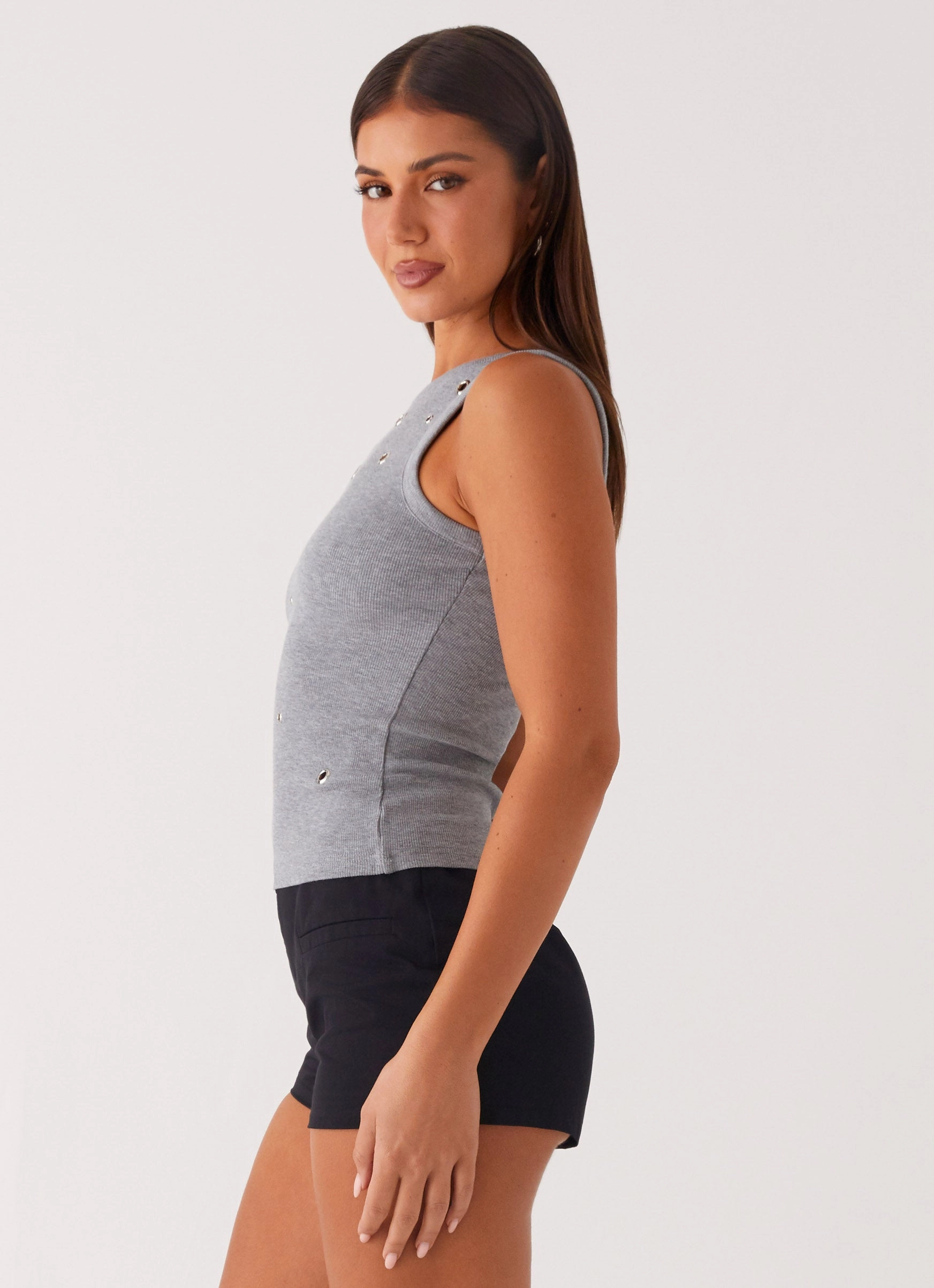 Biodegradable Fiber Composition LightweightLayeringSystem Oblivion Tank Top - Grey