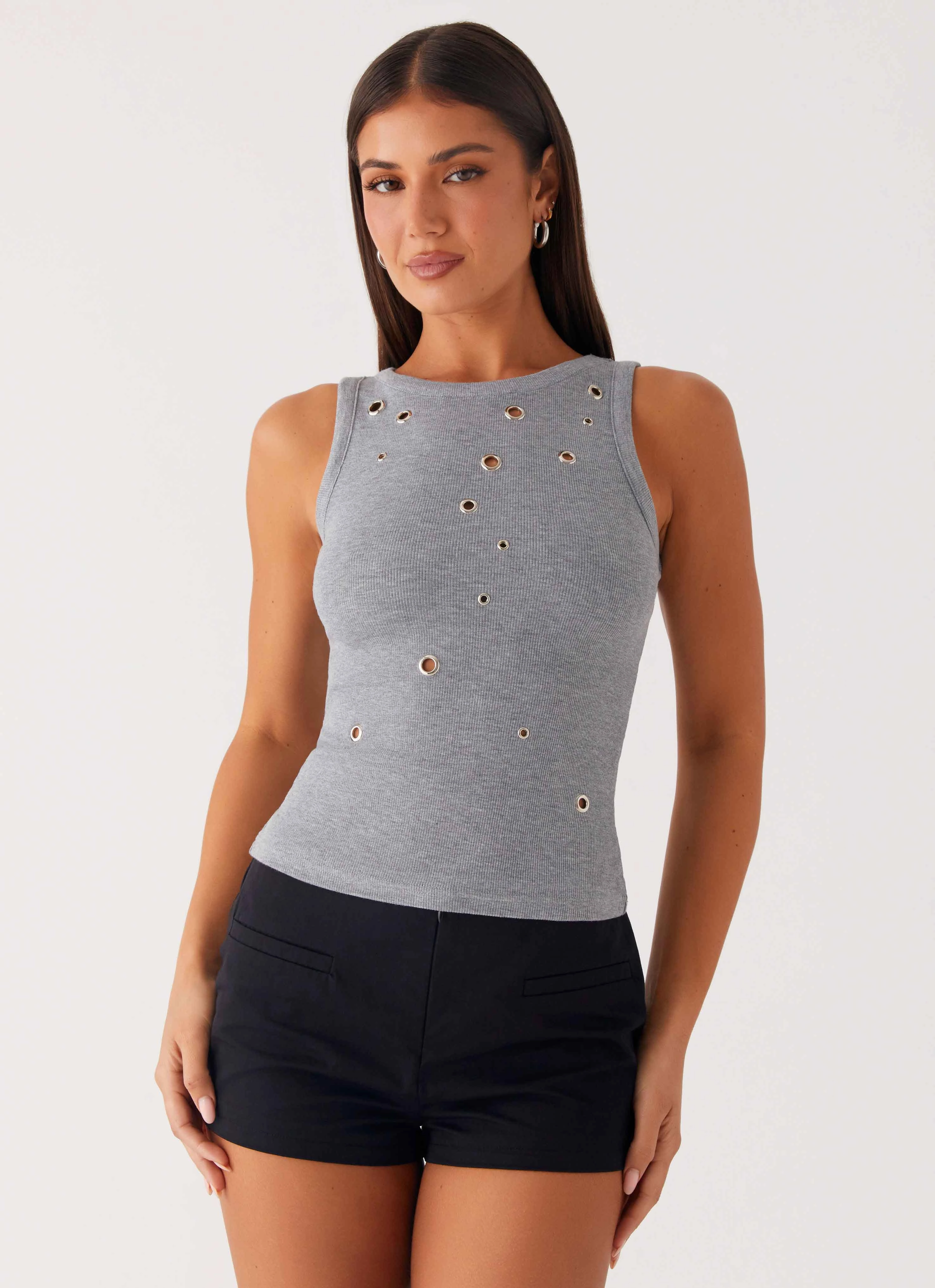 Oblivion Tank Top - Grey NonFade Dye Low Profile Collar