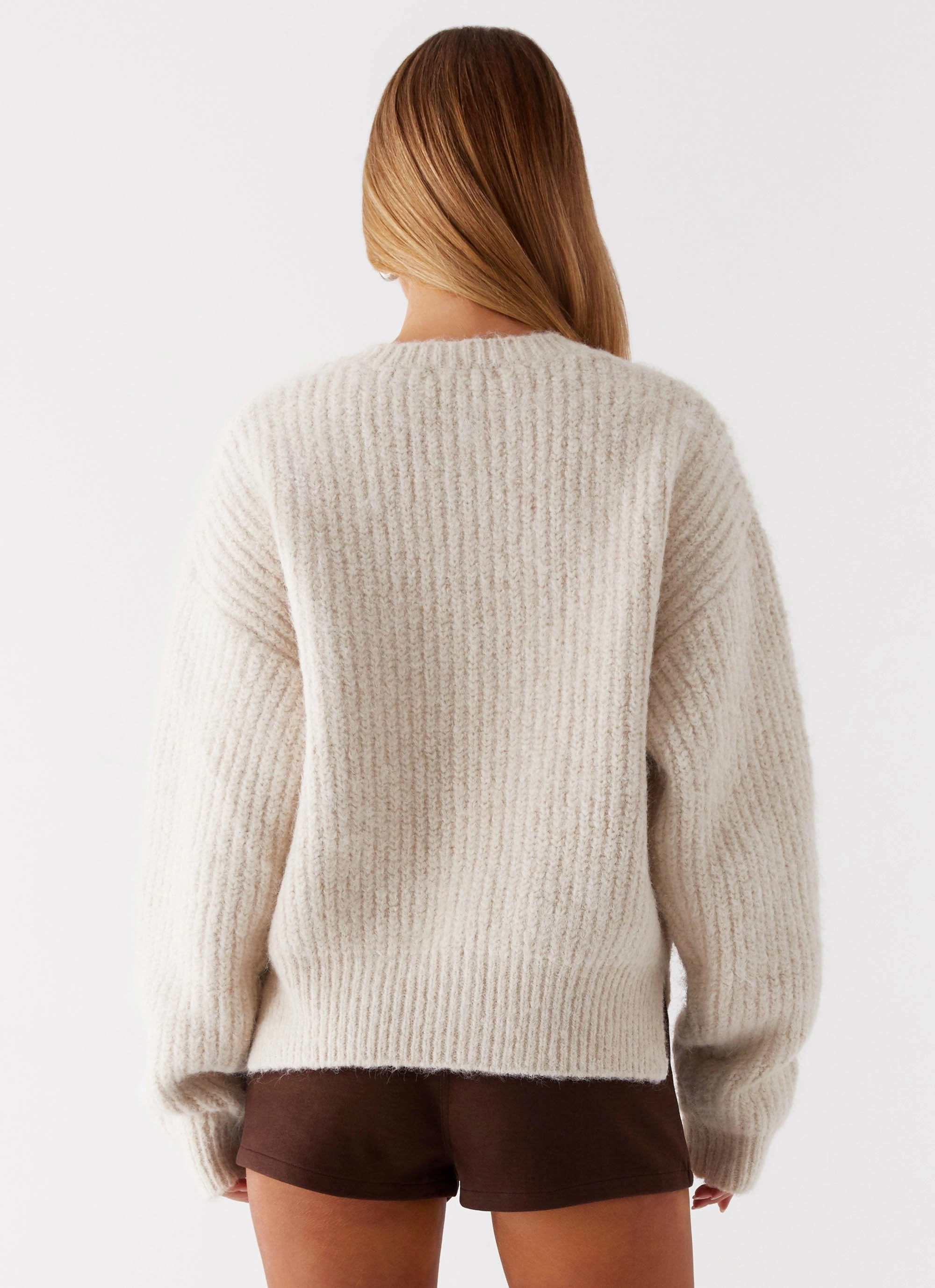 DoubleLayeredShoulders Quick Release Fastener Hartley Cardigan - White