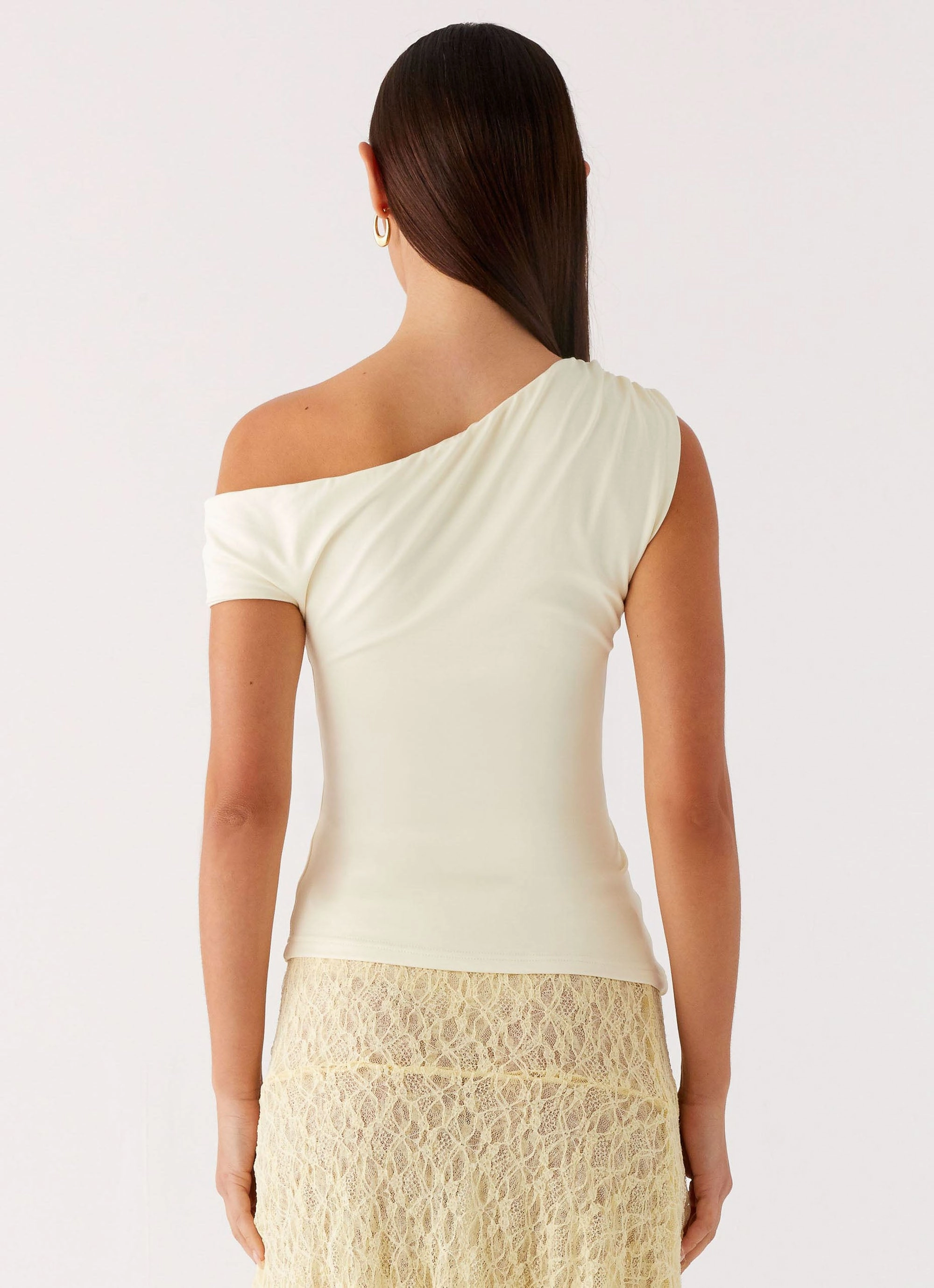 Catch Flights Top - Yellow Multi Directional Zipper Placement Microfiber Blended Fabric