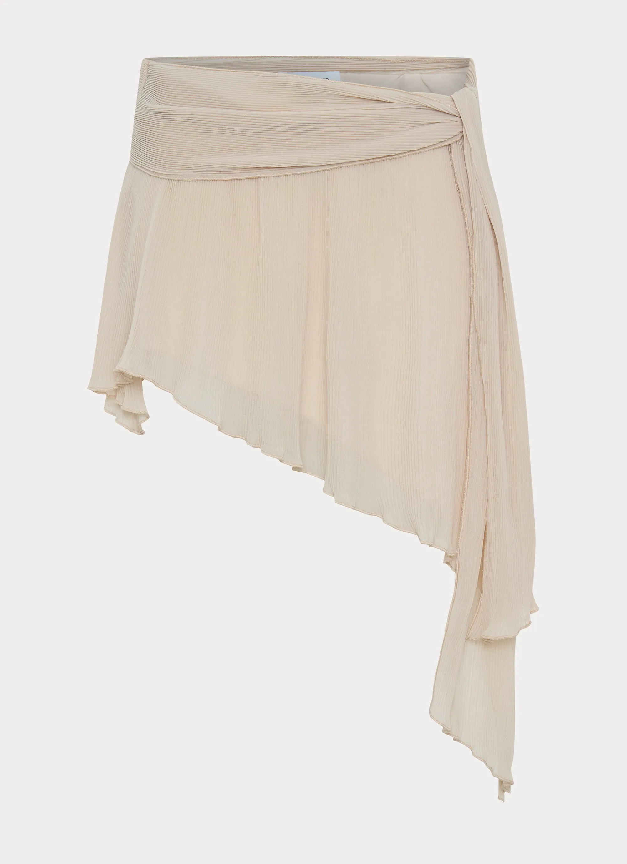 Foldable Design Non Slip Waist Gemma Mini Skirt - Ivory
