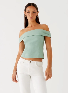 Gentle Elastic Band Jairo Linen Top - Sage Loose Tee Jairo Linen Top - Sage