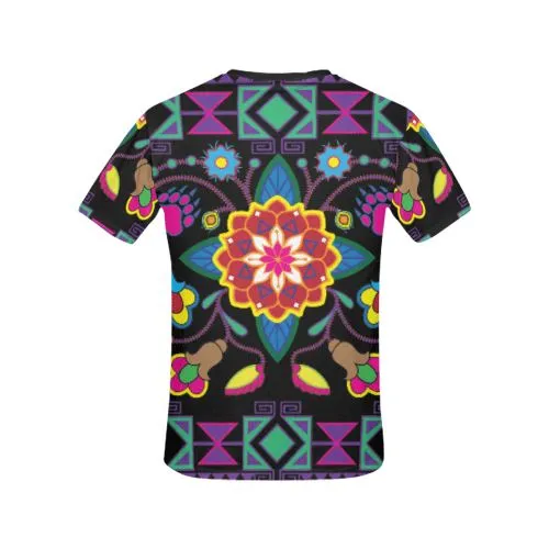 Geometric Floral Winter T-shirt for Women/Large Size (USA Size) (