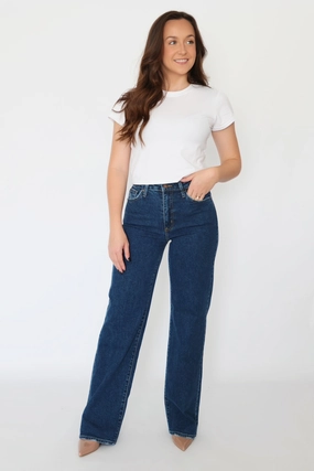 Georgia Relaxed Leg Denim Basic Long Sleeve