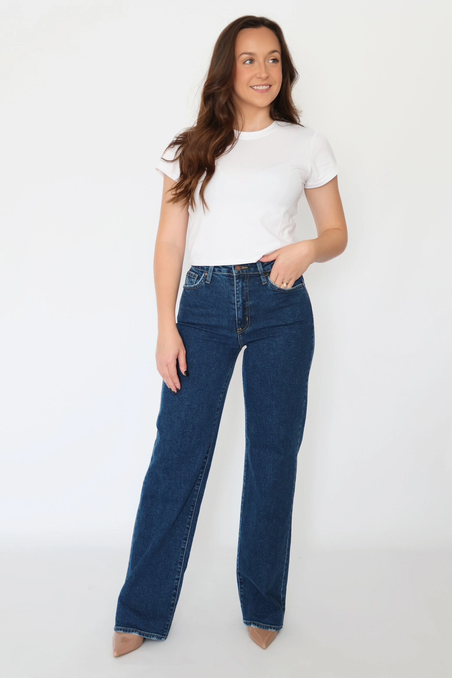 LayeredPanel SelfFabric Binding Georgia Relaxed Leg Denim