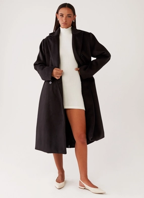 Gianni Double Breast Coat - Black Ergonomic Armhole Cut