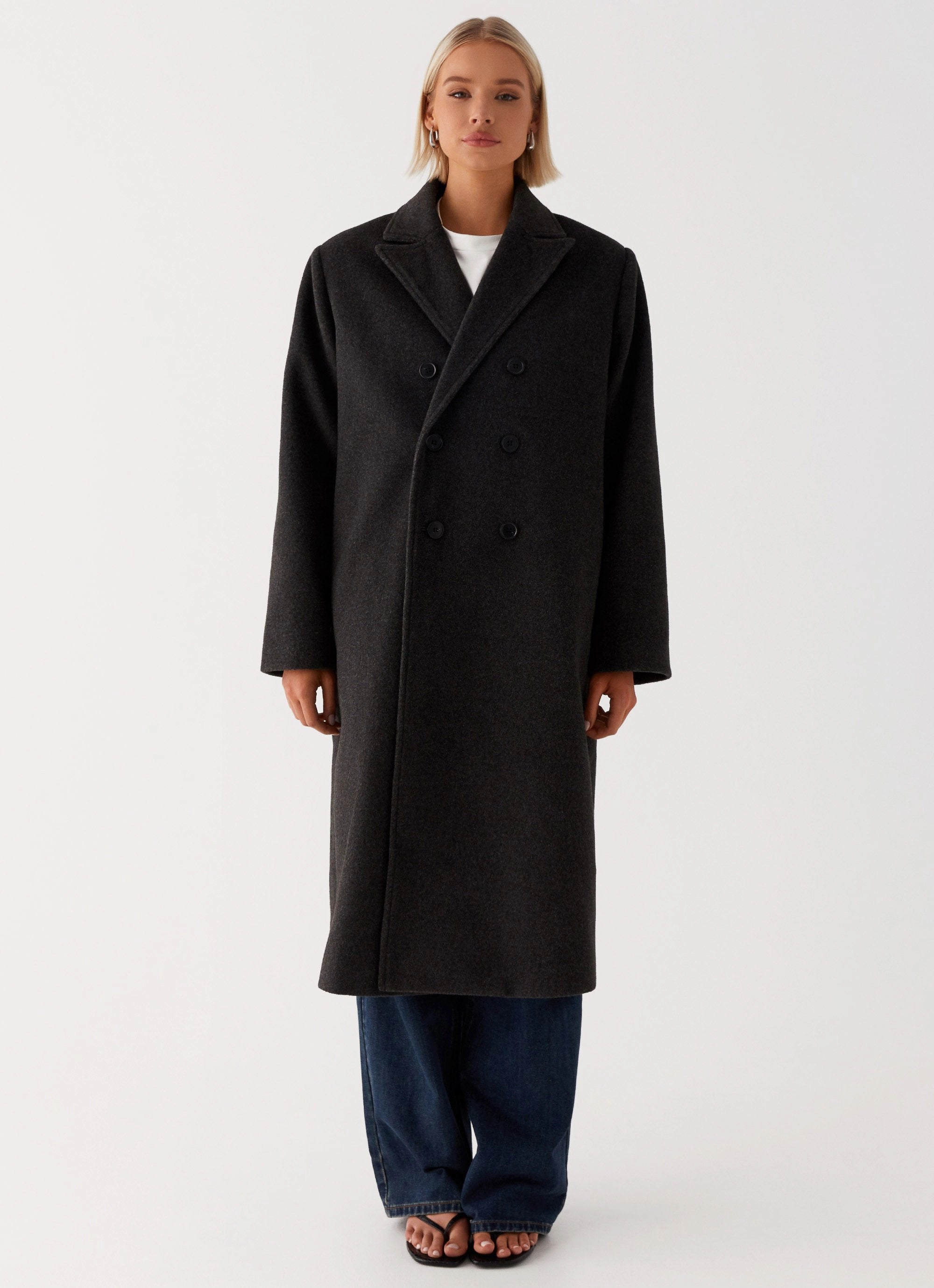 Eco Friendly Material Gianni Double Breast Coat - Charcoal