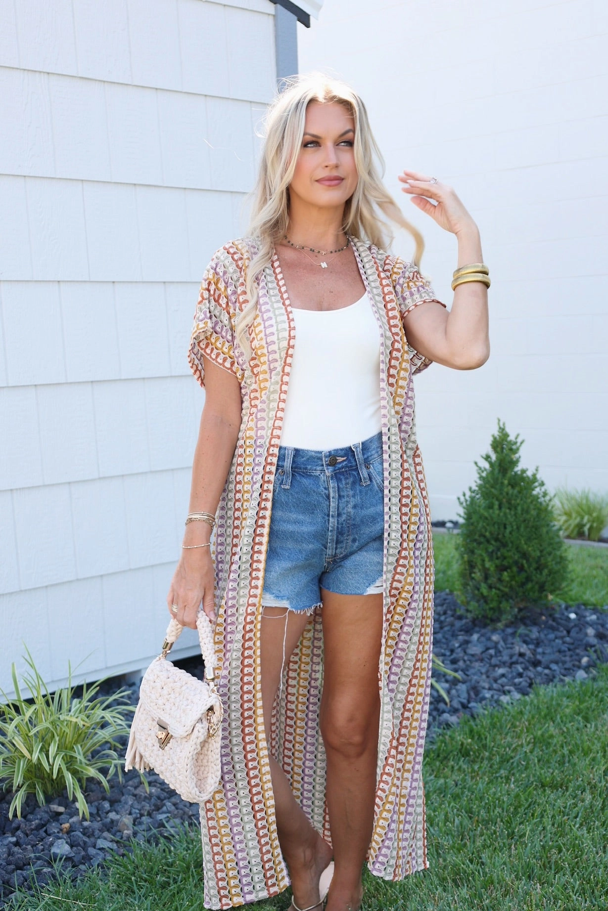 ReflectiveDetails Simple Cut Gilded Sky Kimono