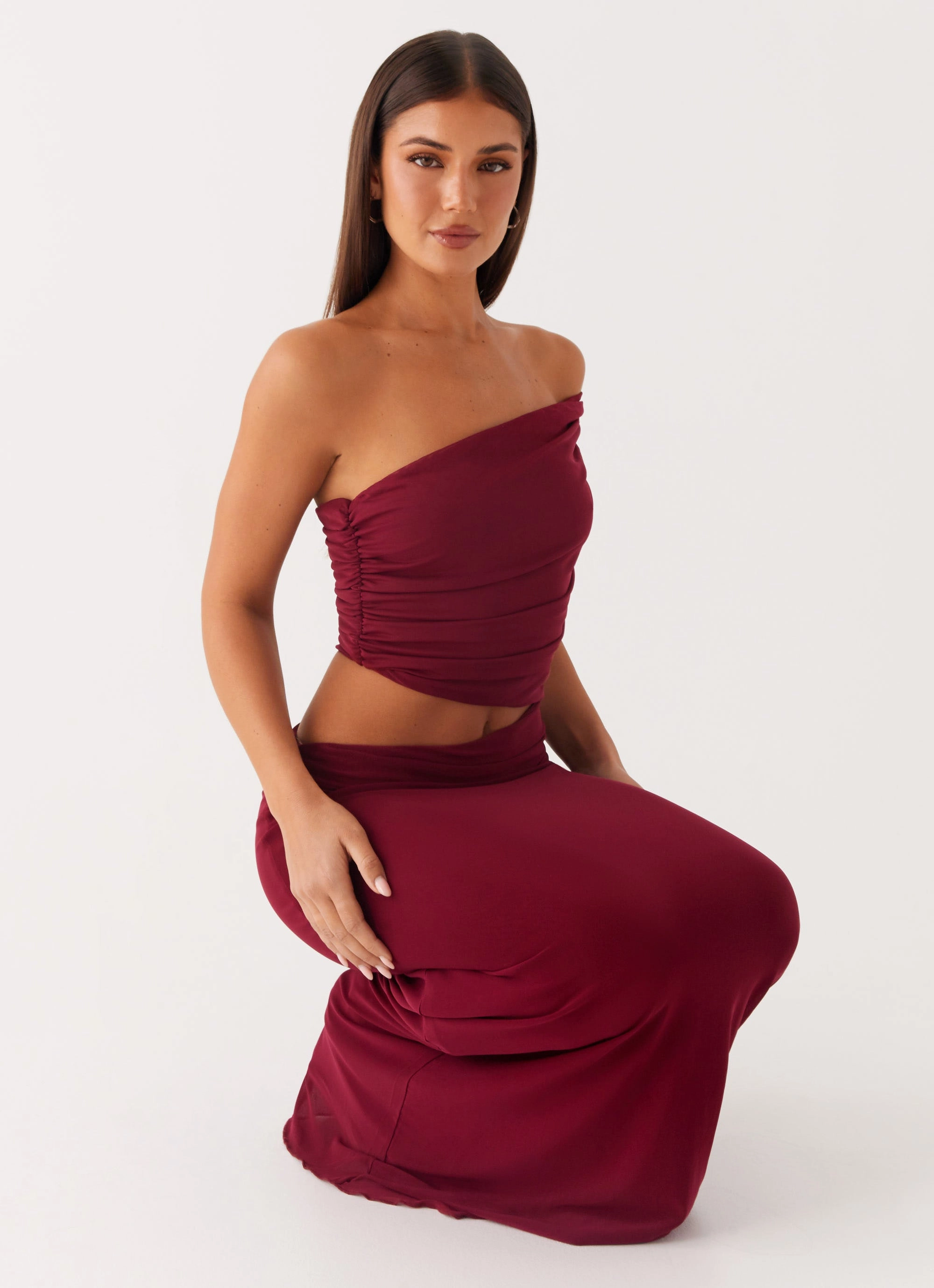 Gillian Maxi Dress - Maroon Perfect Wearable