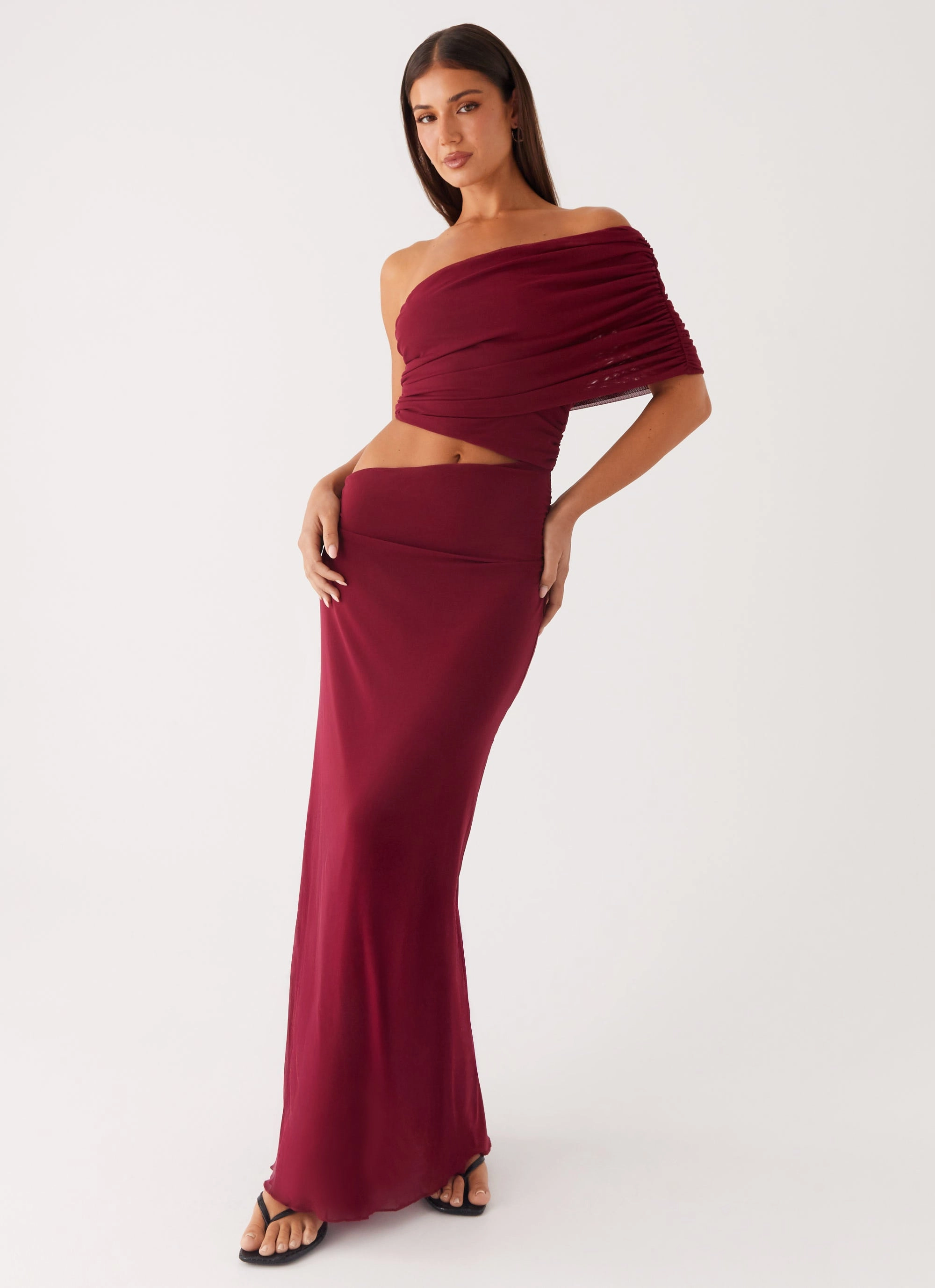 Weekend Ready Heart Glow Gillian Maxi Dress - Maroon