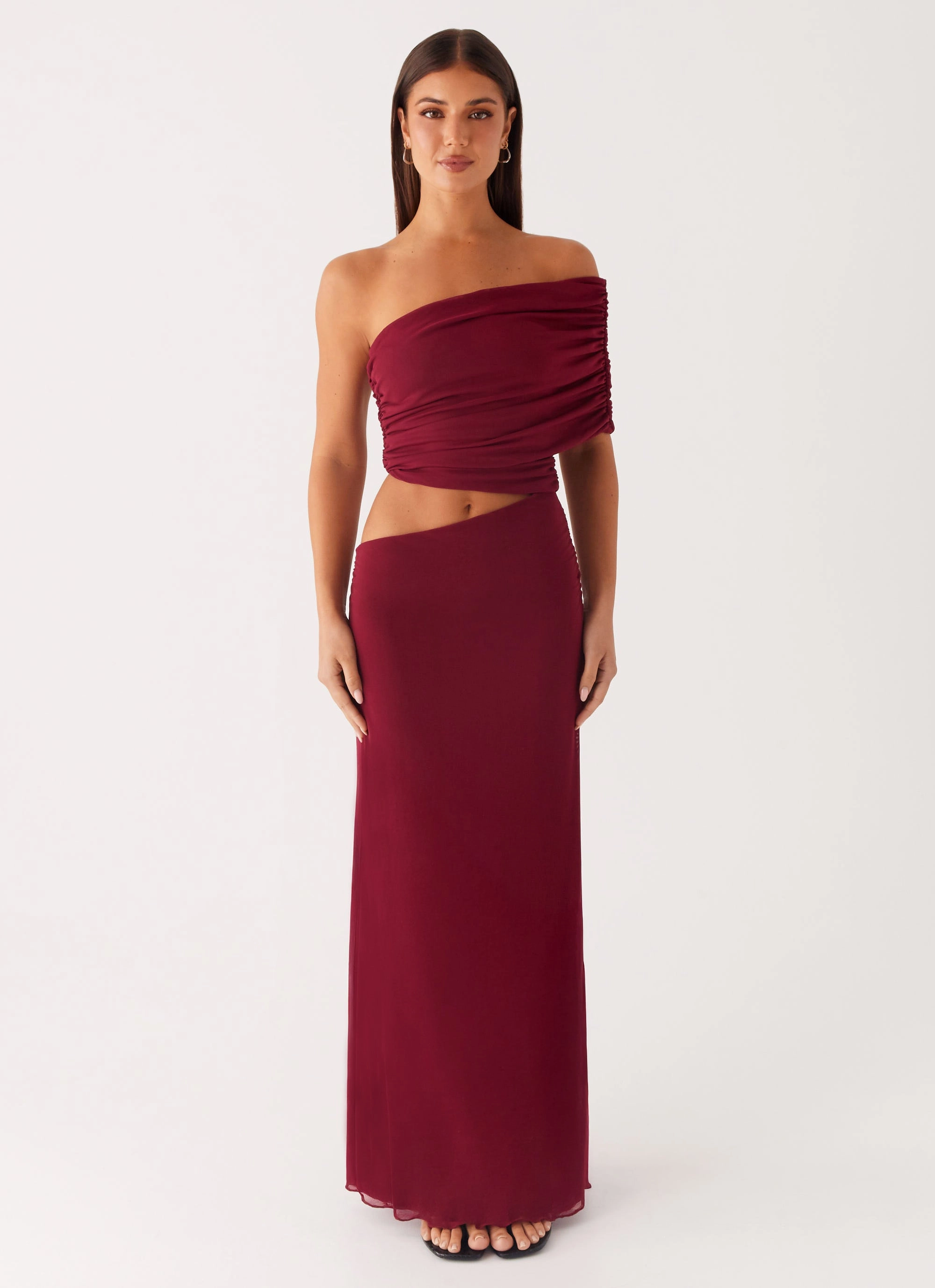 Layered Form Gillian Maxi Dress - Maroon