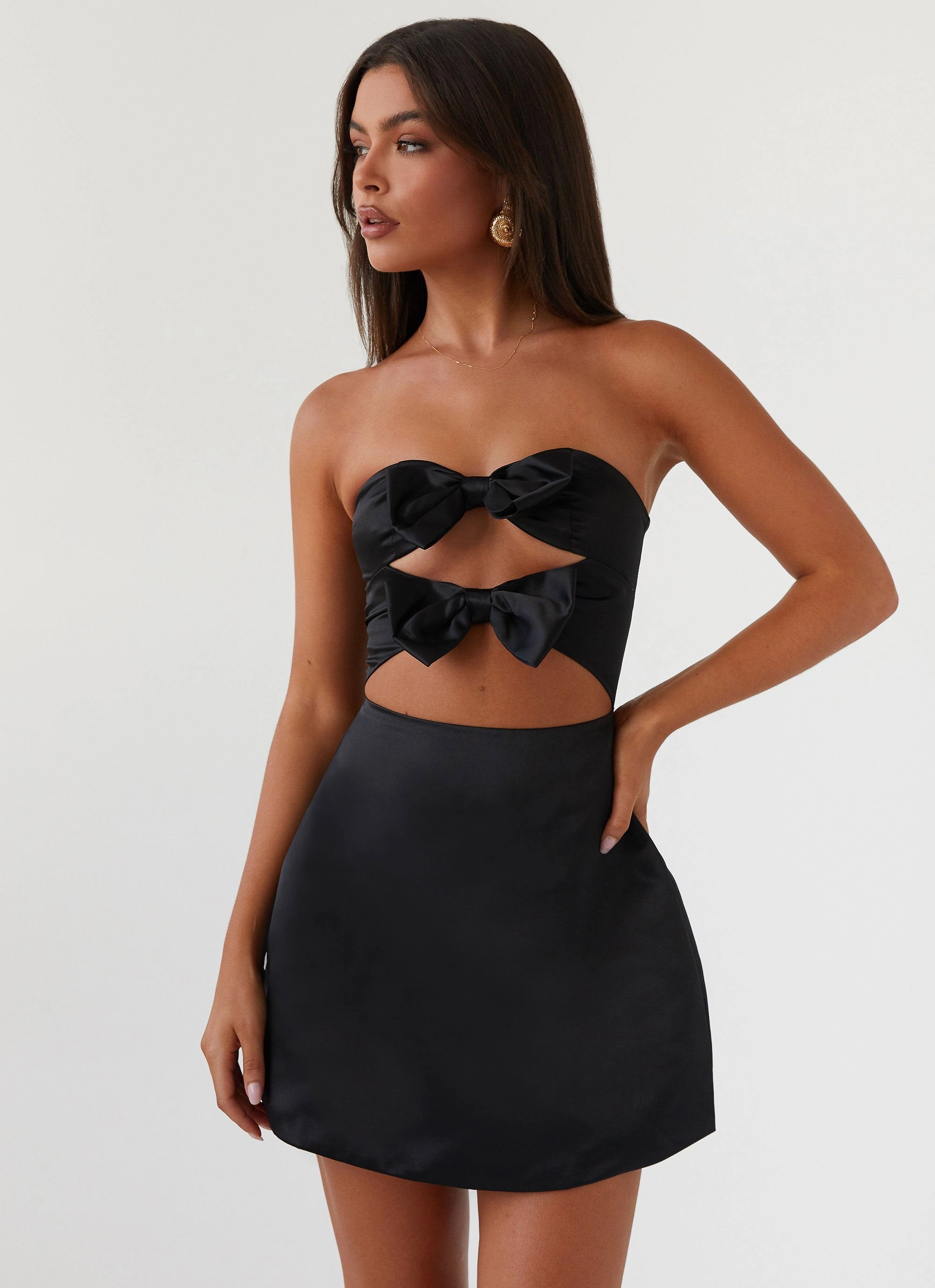 Girl Crush Bow Mini Dress - Black packable Fashion-Forward Fit