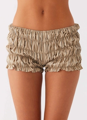 Girls Like Us Ruched Mini Shorts - Oatmeal Stripe Cargo Pockets Girls Like Us Ruched Mini Shorts - Oatmeal Stripe windproof