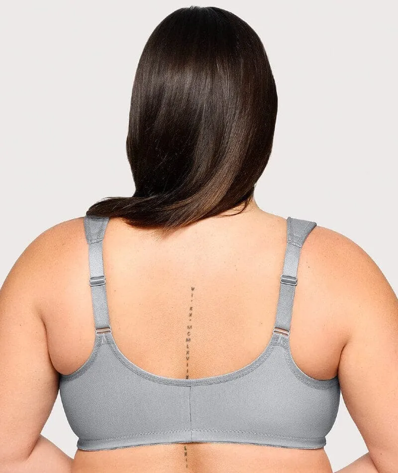Glamorise WonderWire Front-Closure Cotton Bra - Silver