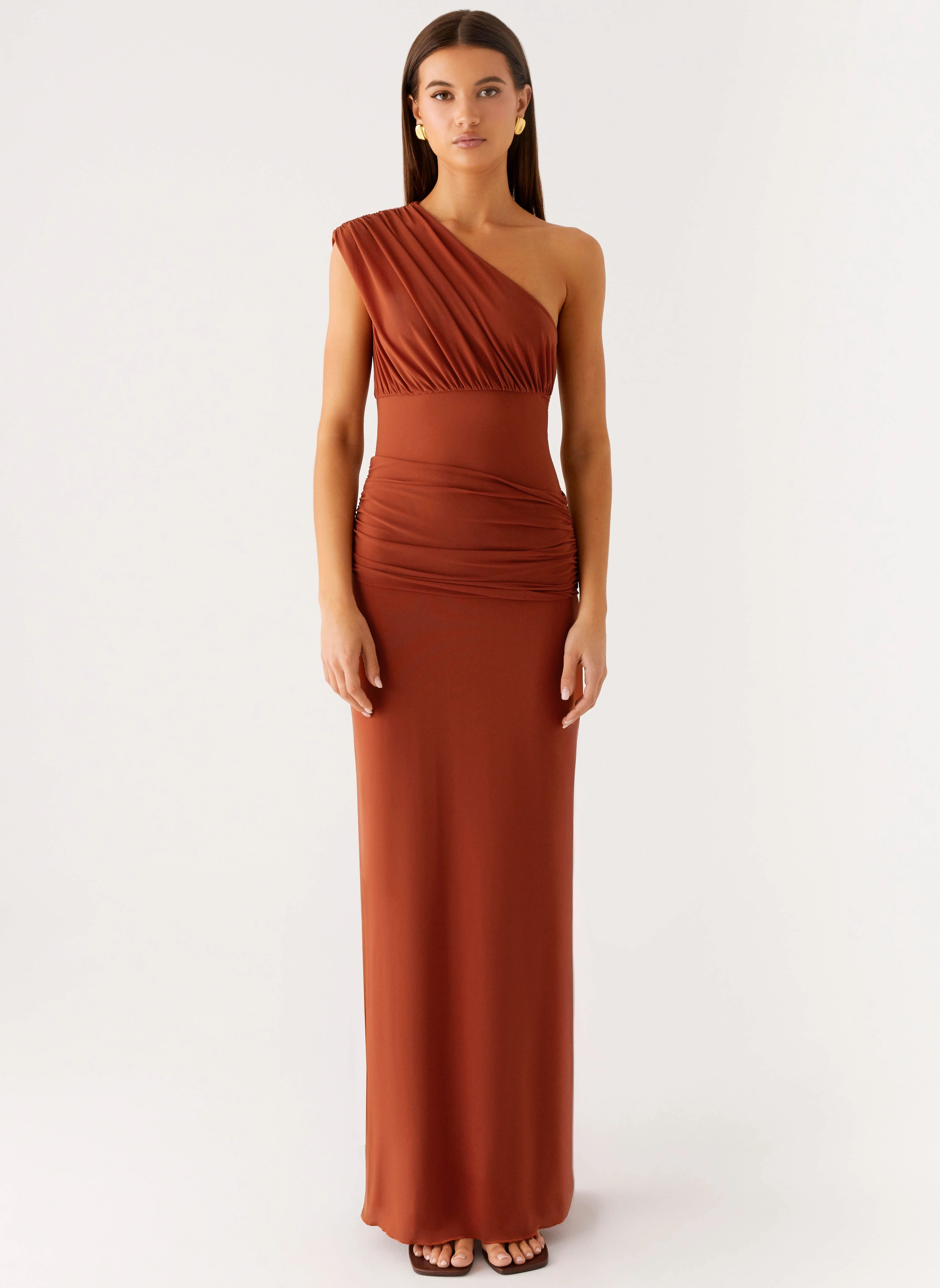 Glimmer Maxi Dress - Rust Timeless Waistband Fit
