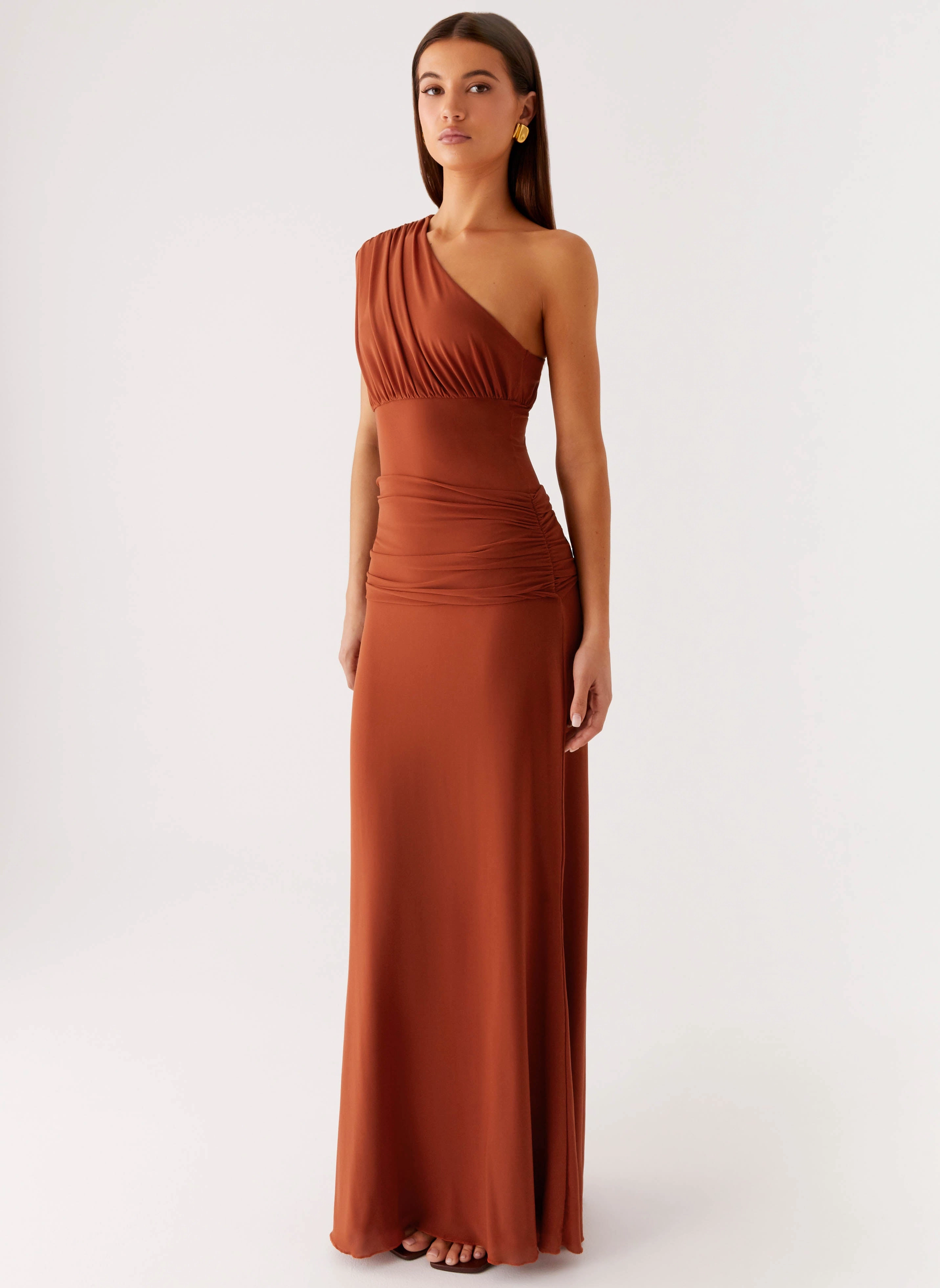 Cool Fabric Glimmer Maxi Dress - Rust