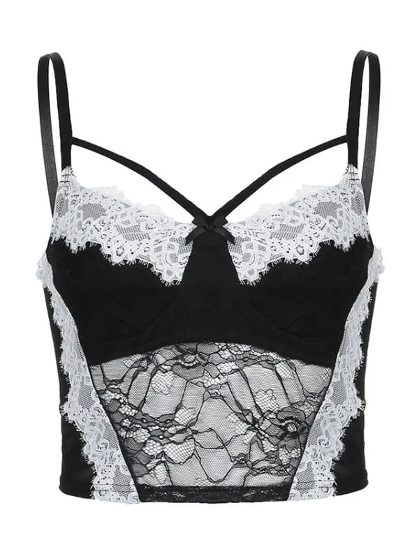 Gloomy coquette lace cami