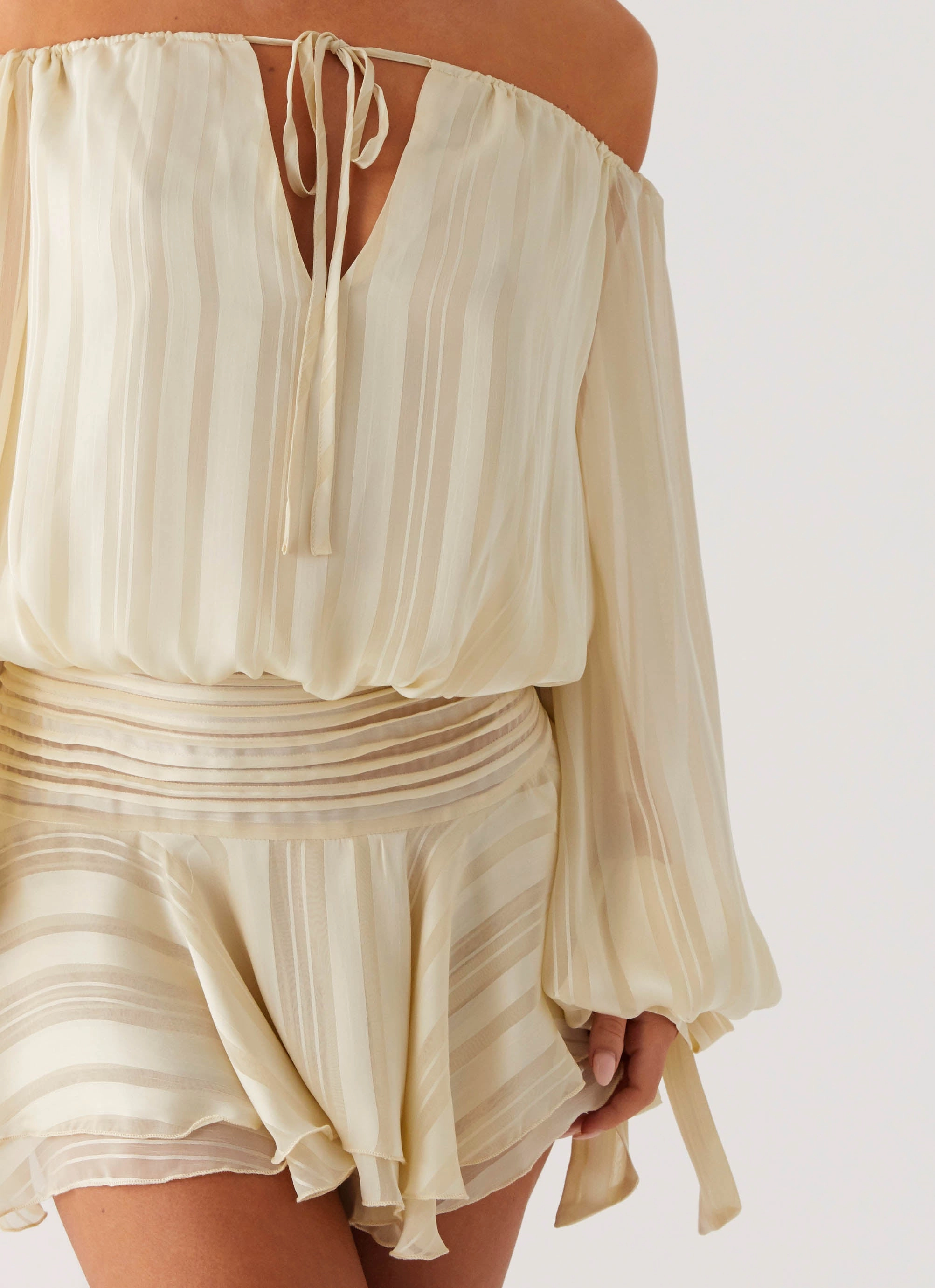 Polished Appearance Delicate Touch Eira Balloon Sleeve Mini Dress - Ivory