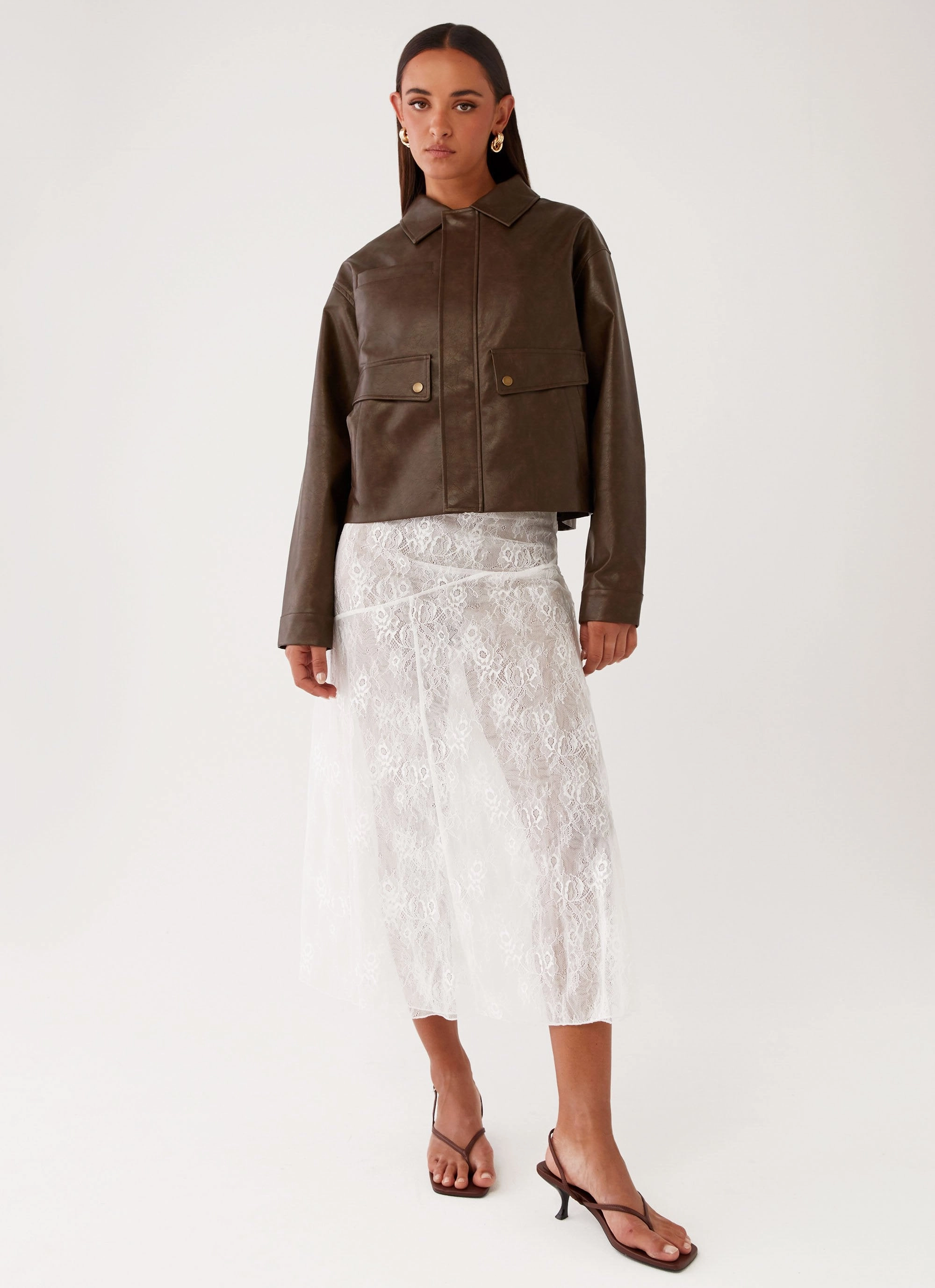 Sloane Jacket - Brown Quick Pull Zipper