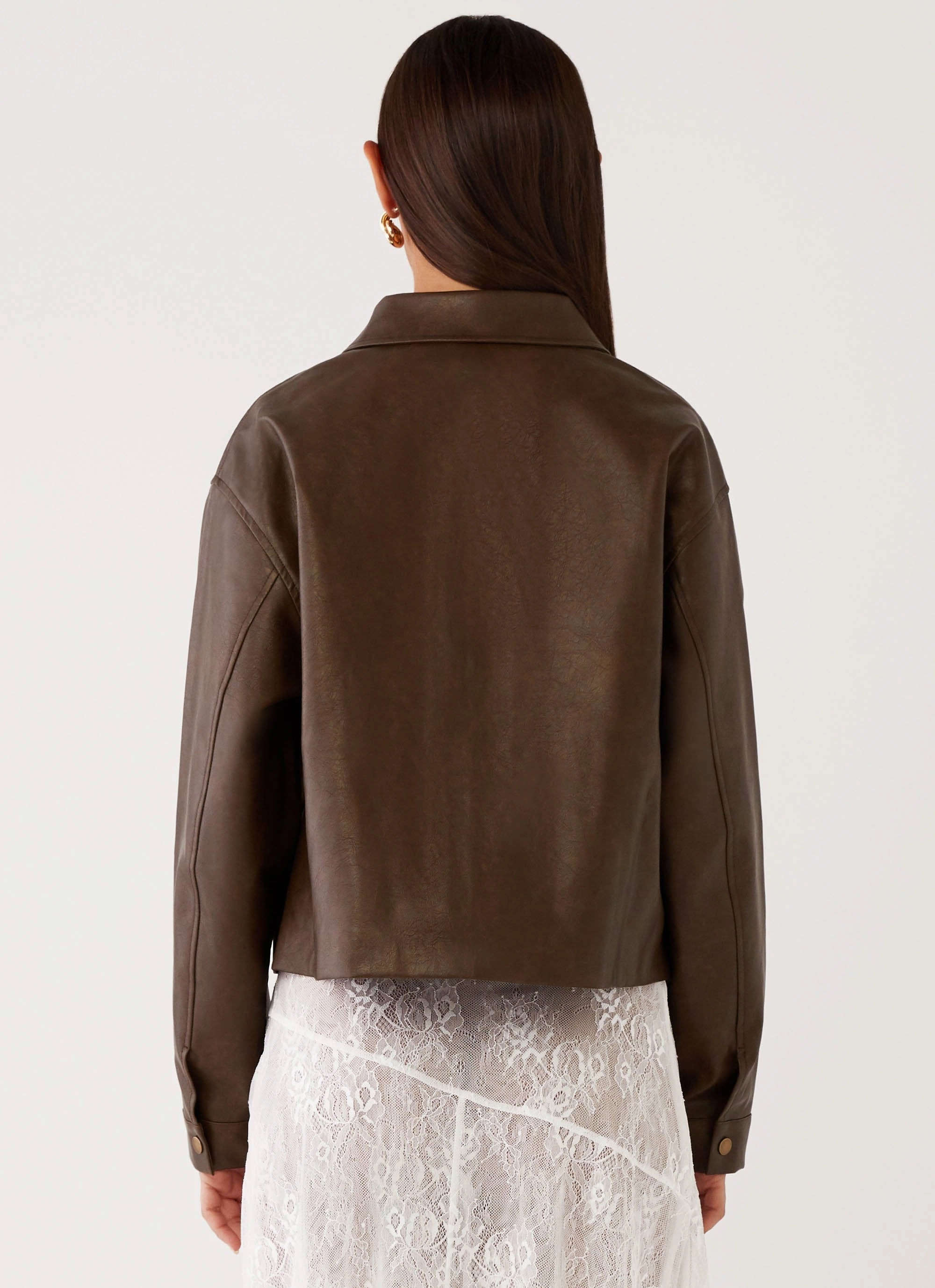 Sloane Jacket - Brown Adjustable Drawstring Waist