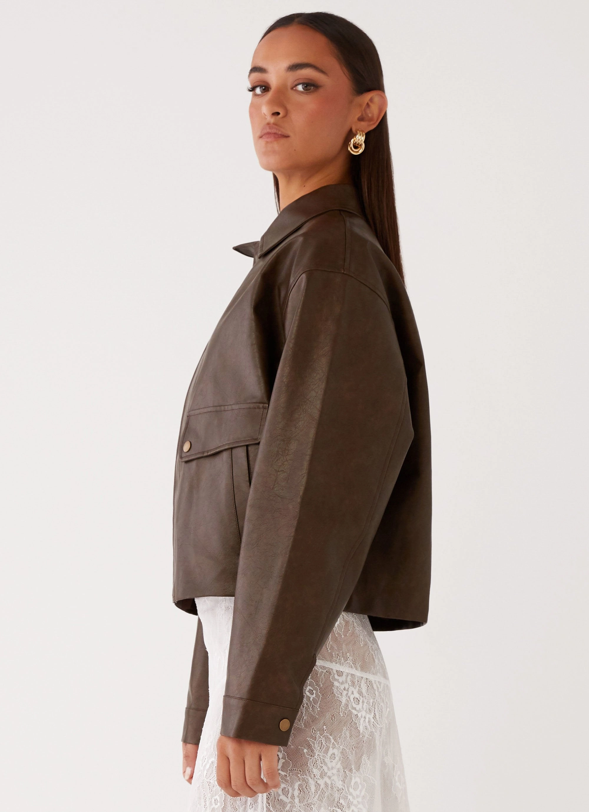 Sloane Jacket - Brown Layered Insulation Bomber Cut