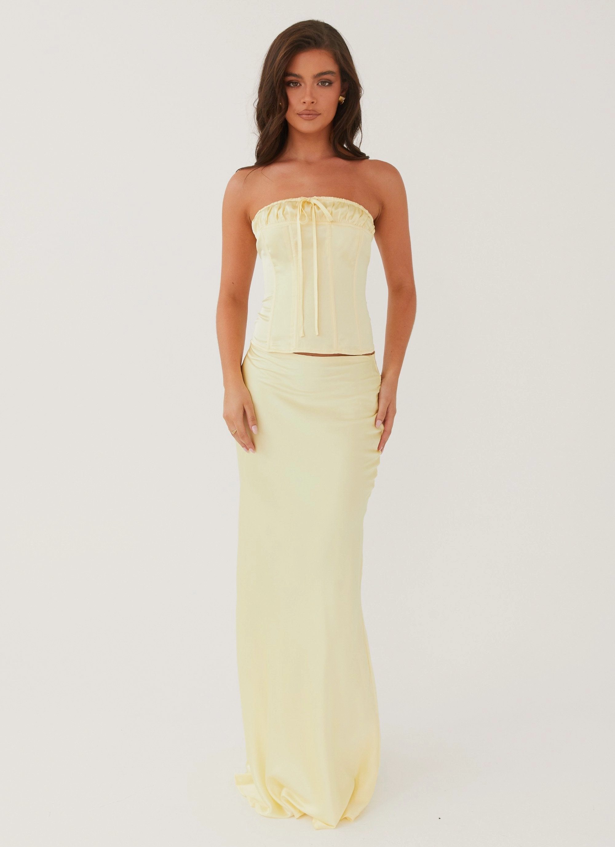 ThermalRegulating VentilatedBackPanel Golden Grace Bustier Top - Lemon