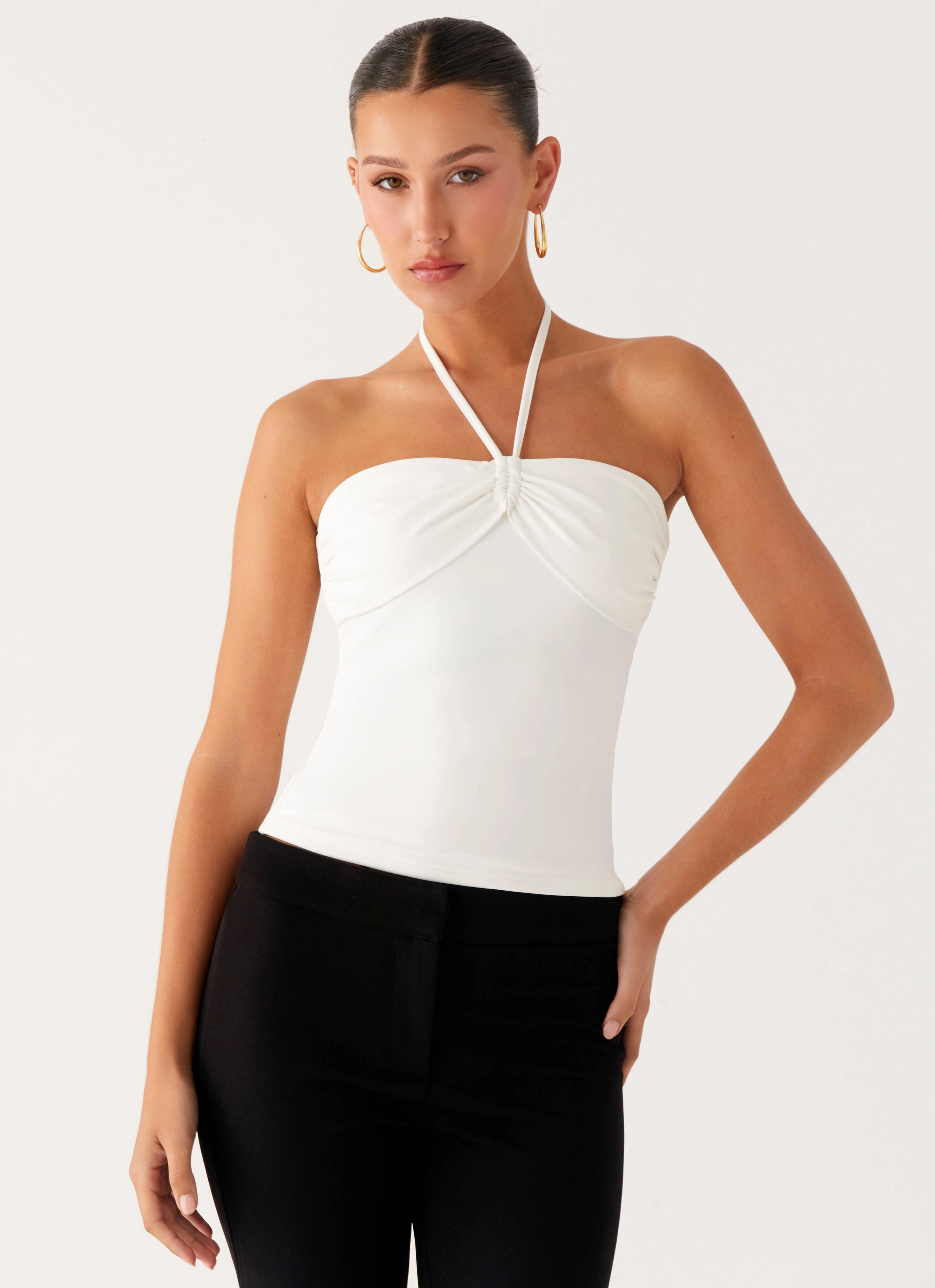 HighElasticity Thread Good Thing Halter Top - White