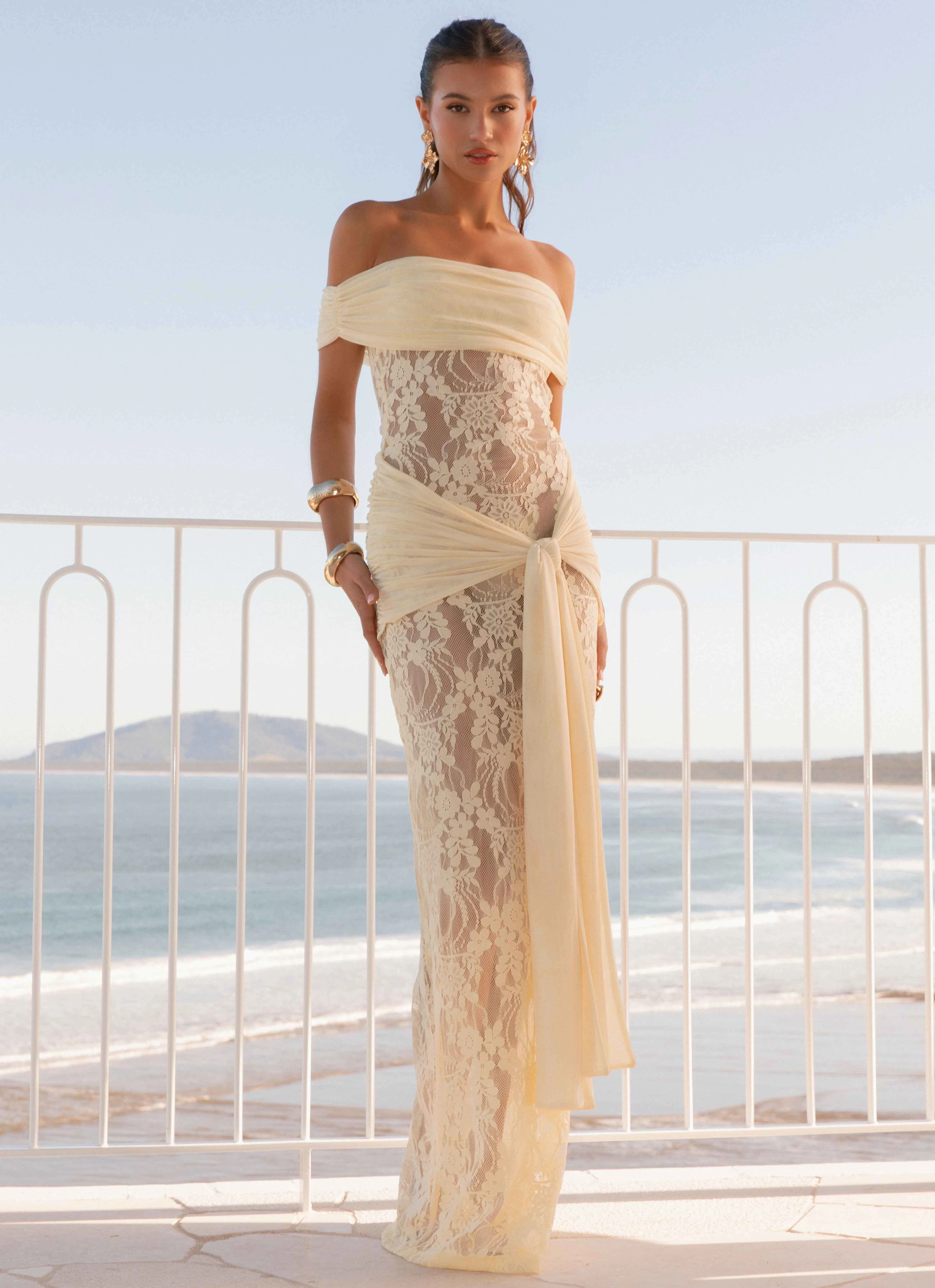 Lounge Fit Gracie Twist Maxi Dress - Yellow